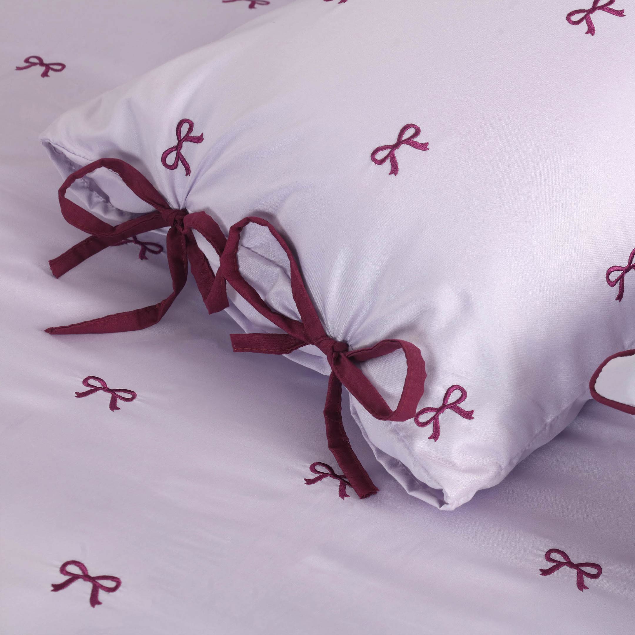 Lavender Bows Duvet Cover Set