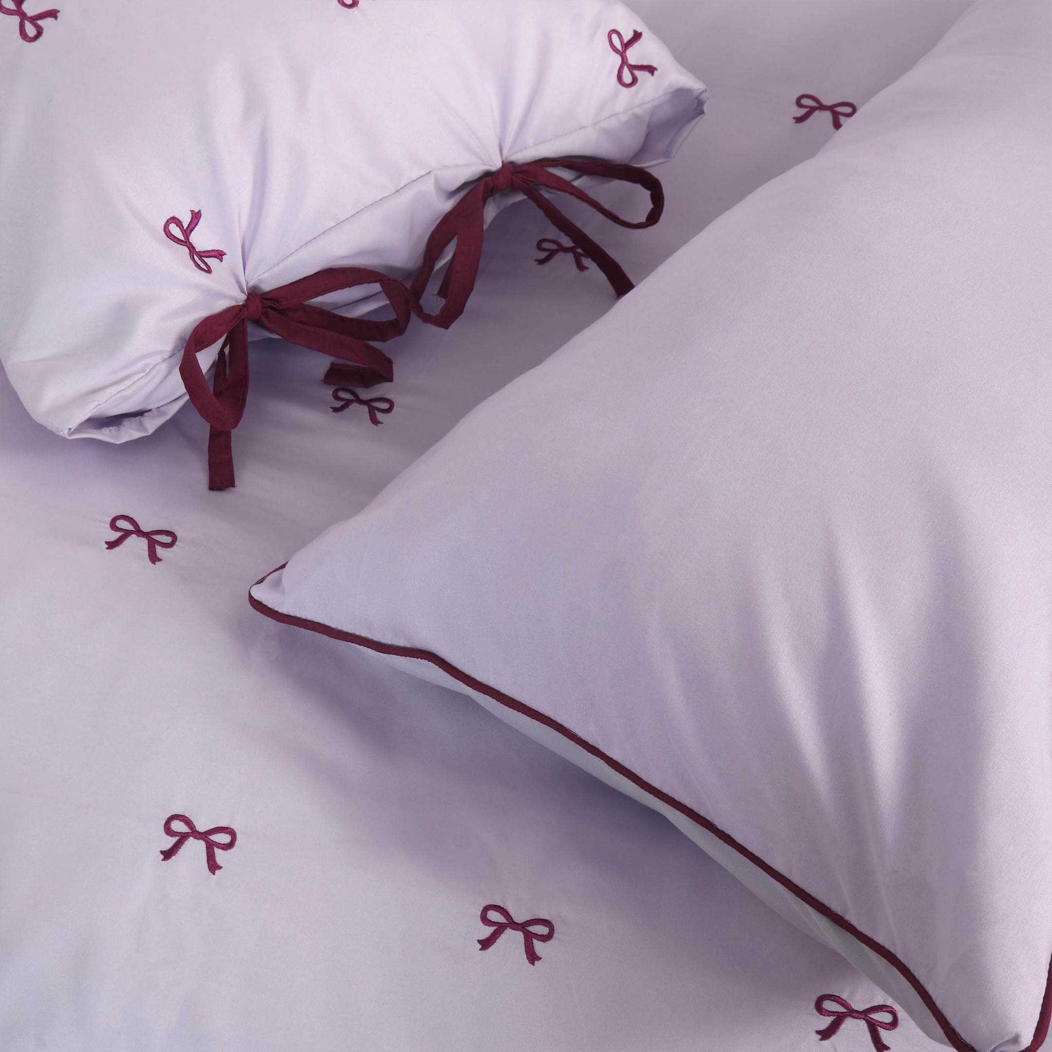 Lavender Bows Duvet Cover Set