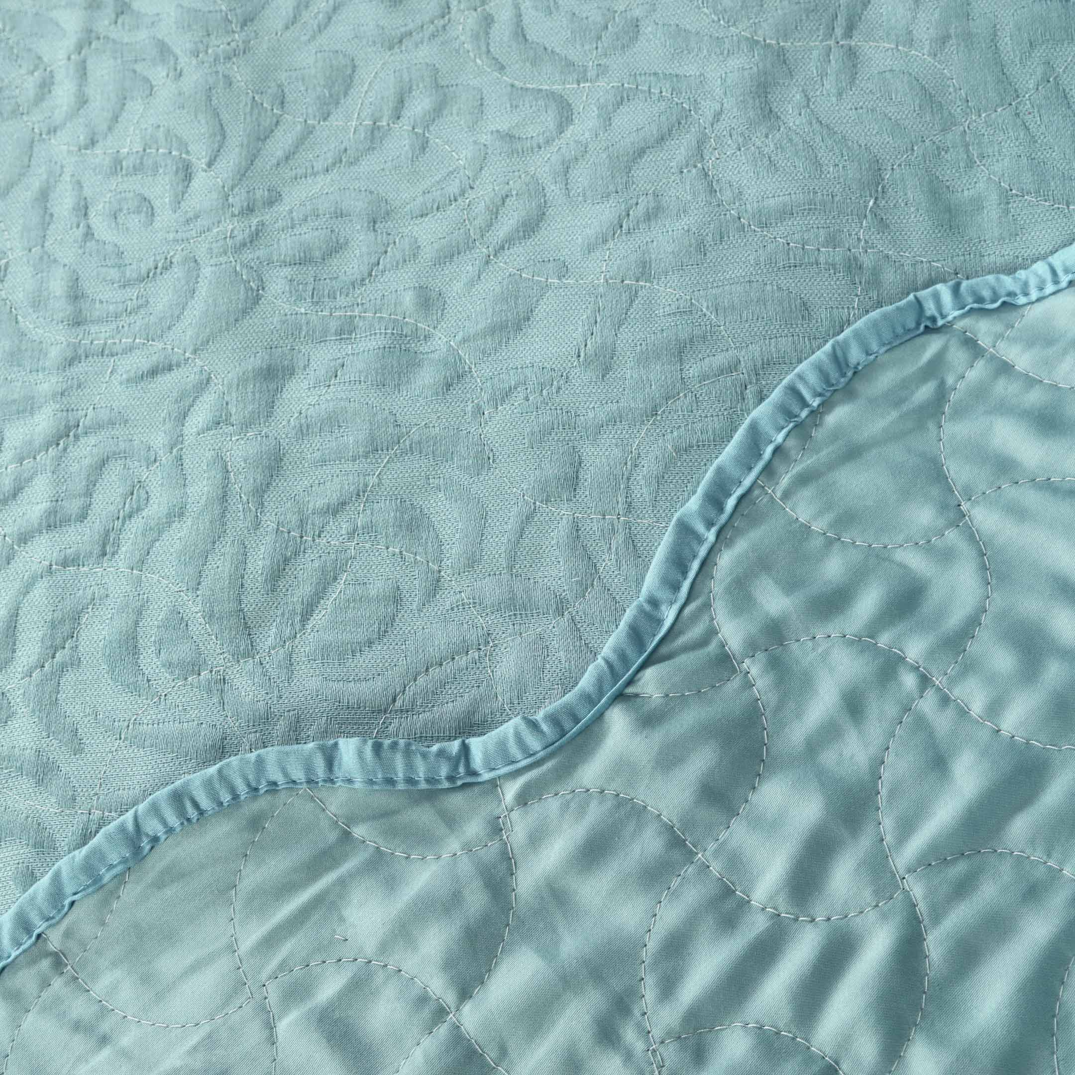 Serena Aqua Jacquard Summer Bedspread 6PCS Set