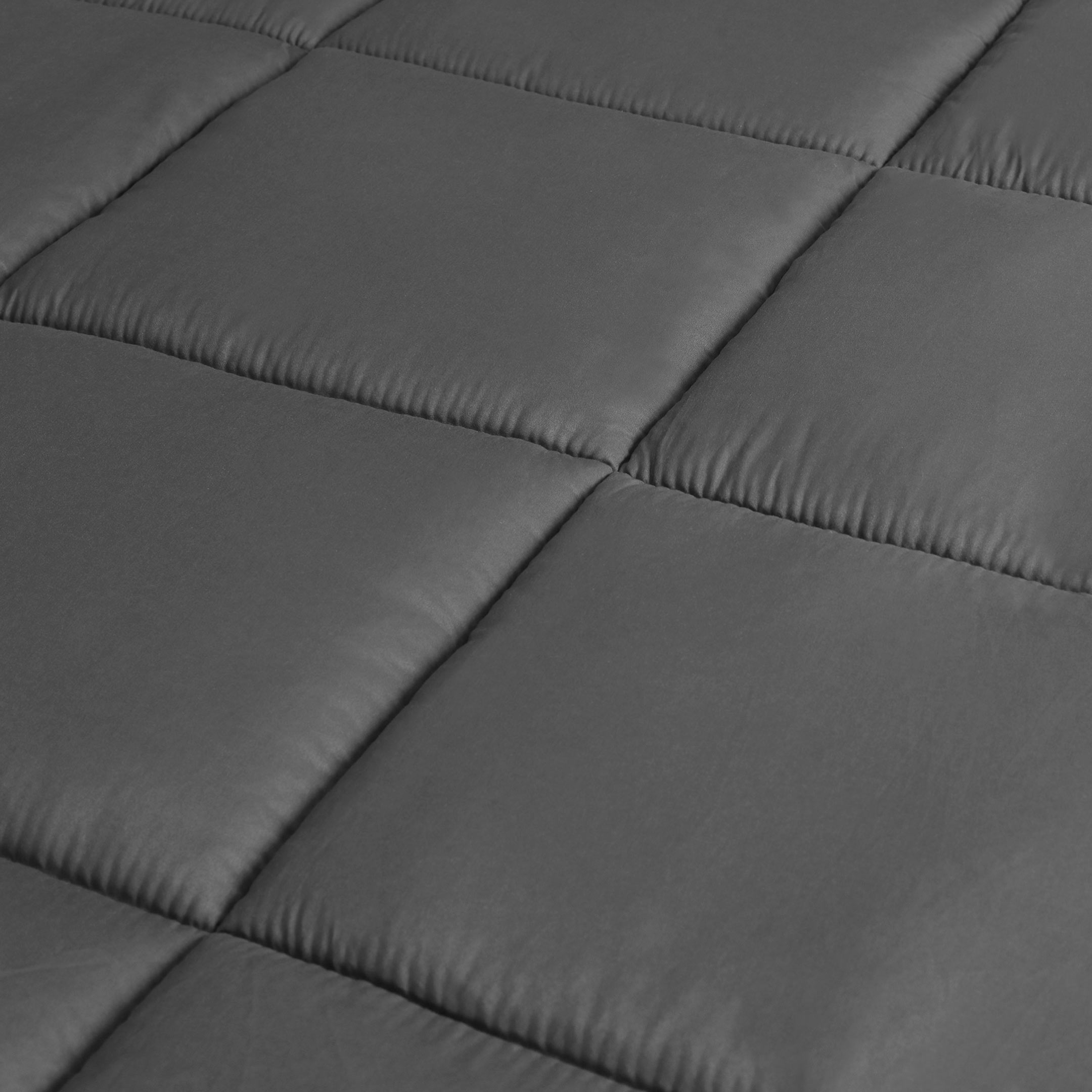 Square Quilted Mattress Topper Grey