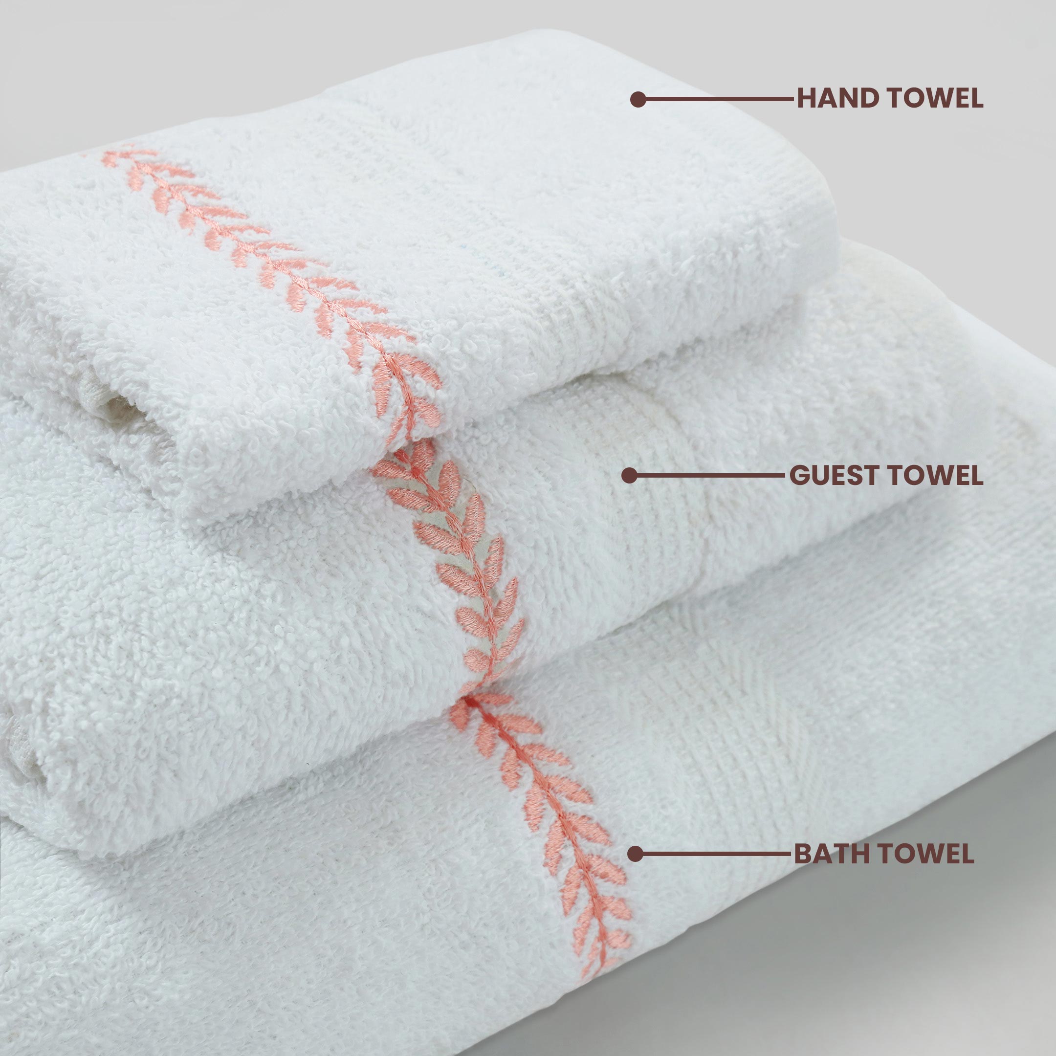 Ornate Whisper Embroidered Towels (Set Of 3)