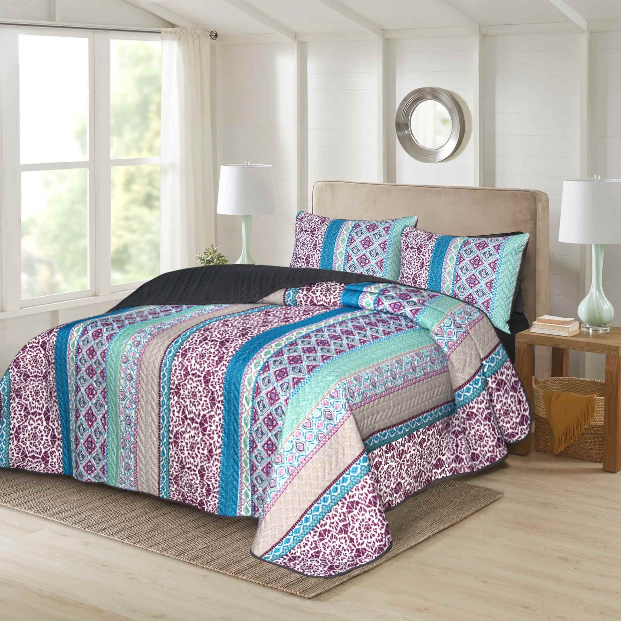 Geometric Stripes Bedspread 6 pcs Set