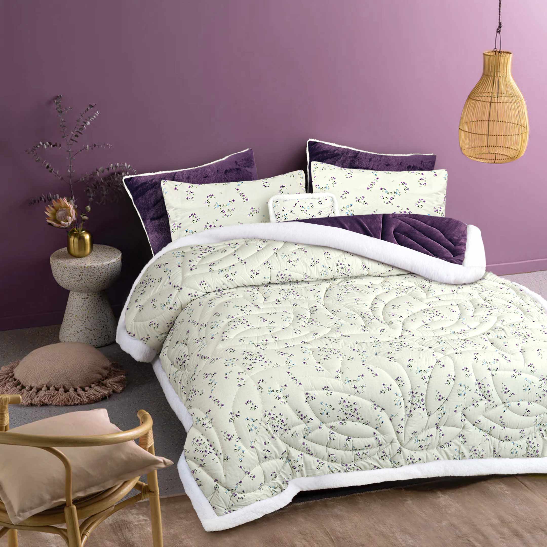Lavender Petals-Marshmallow Bedding 7 pcs