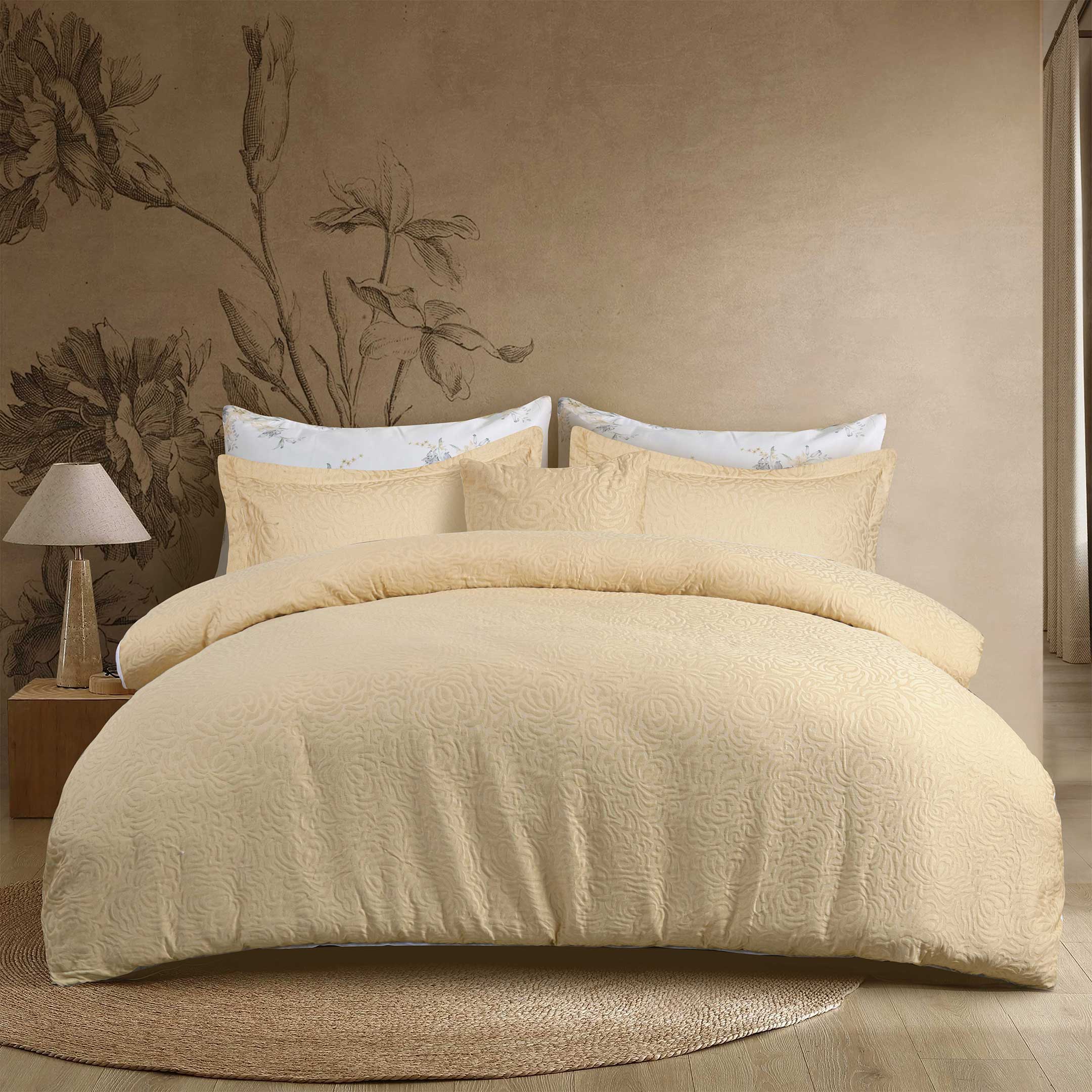 Ivory Serenity Jacquard Duvet Cover