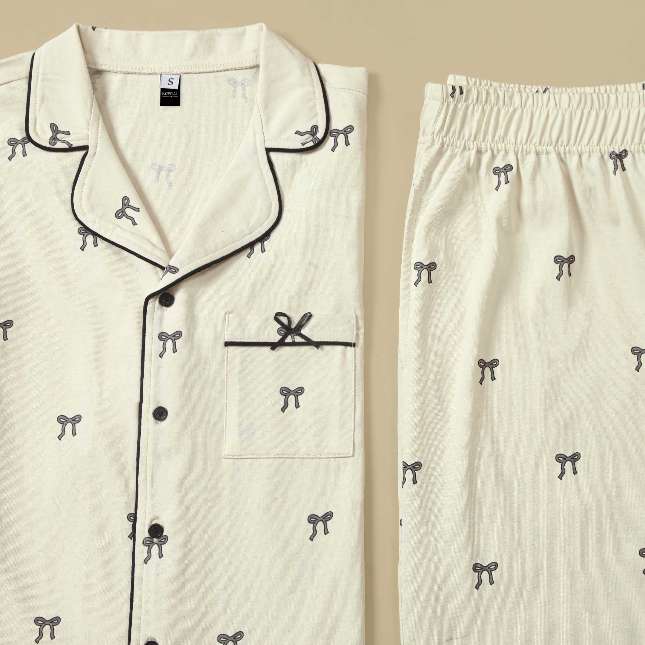 Bow Printed Loungewear-2pc Set