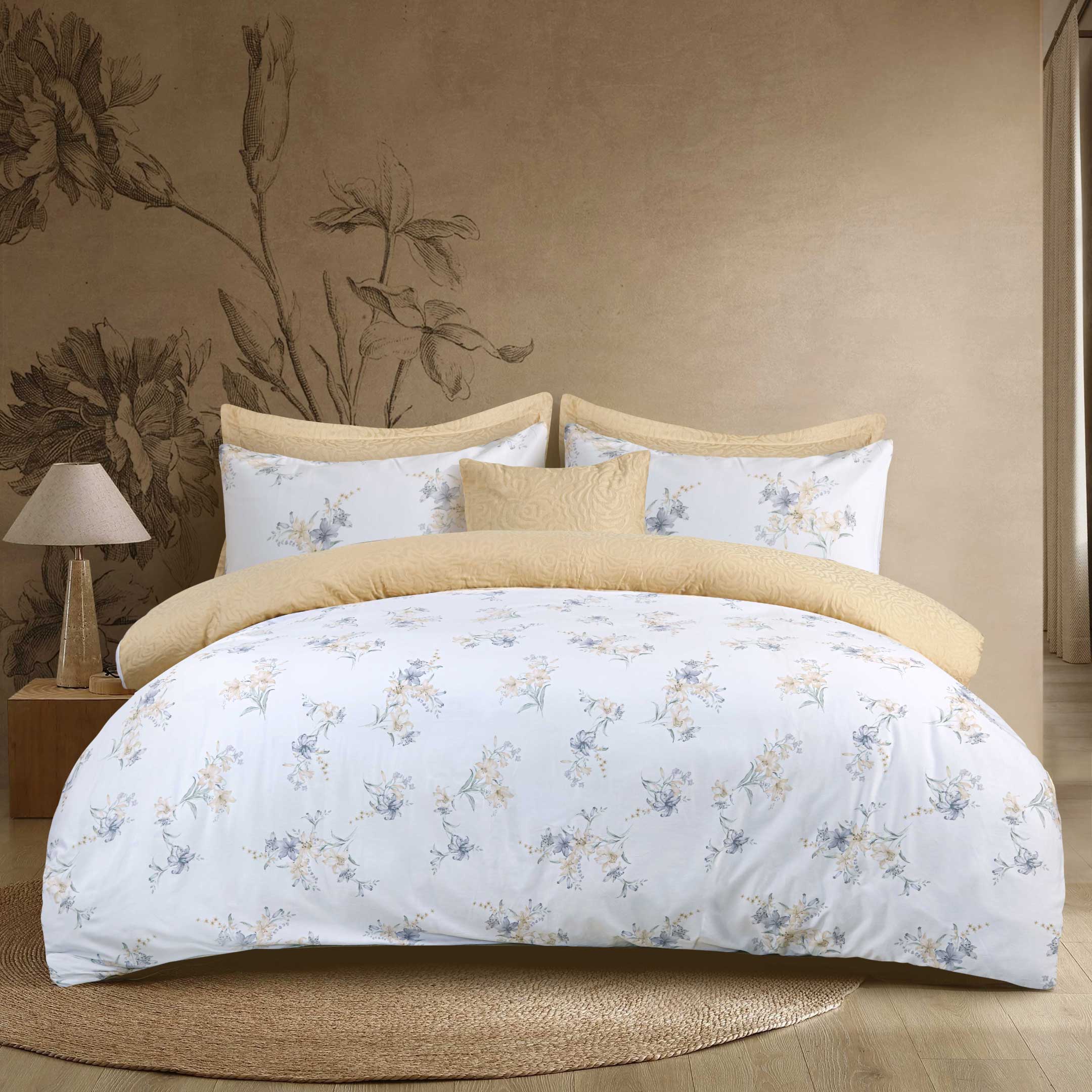 Ivory Serenity Jacquard Duvet Cover