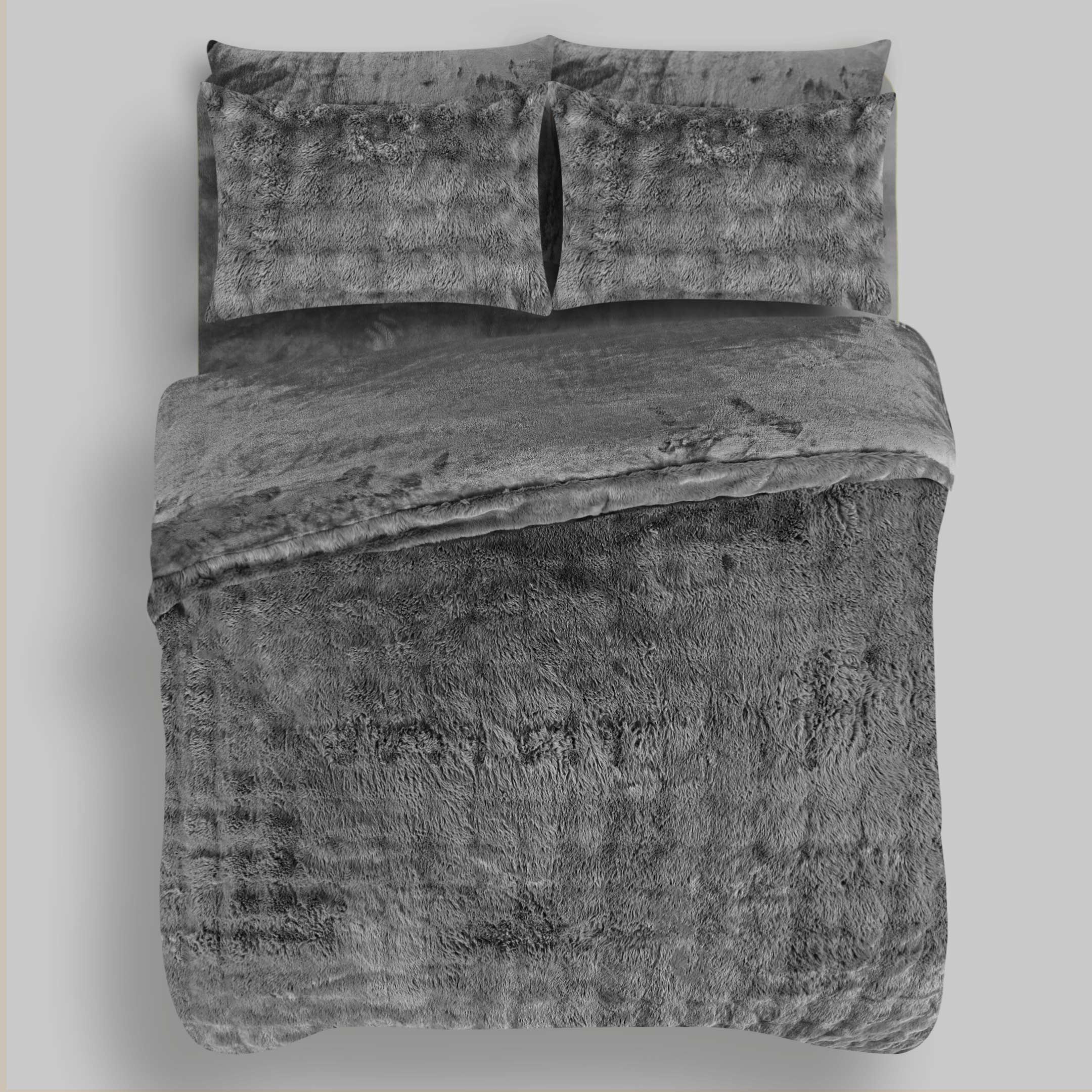 Bubble Fur Fleece Razaye Set-6 pcs Grey