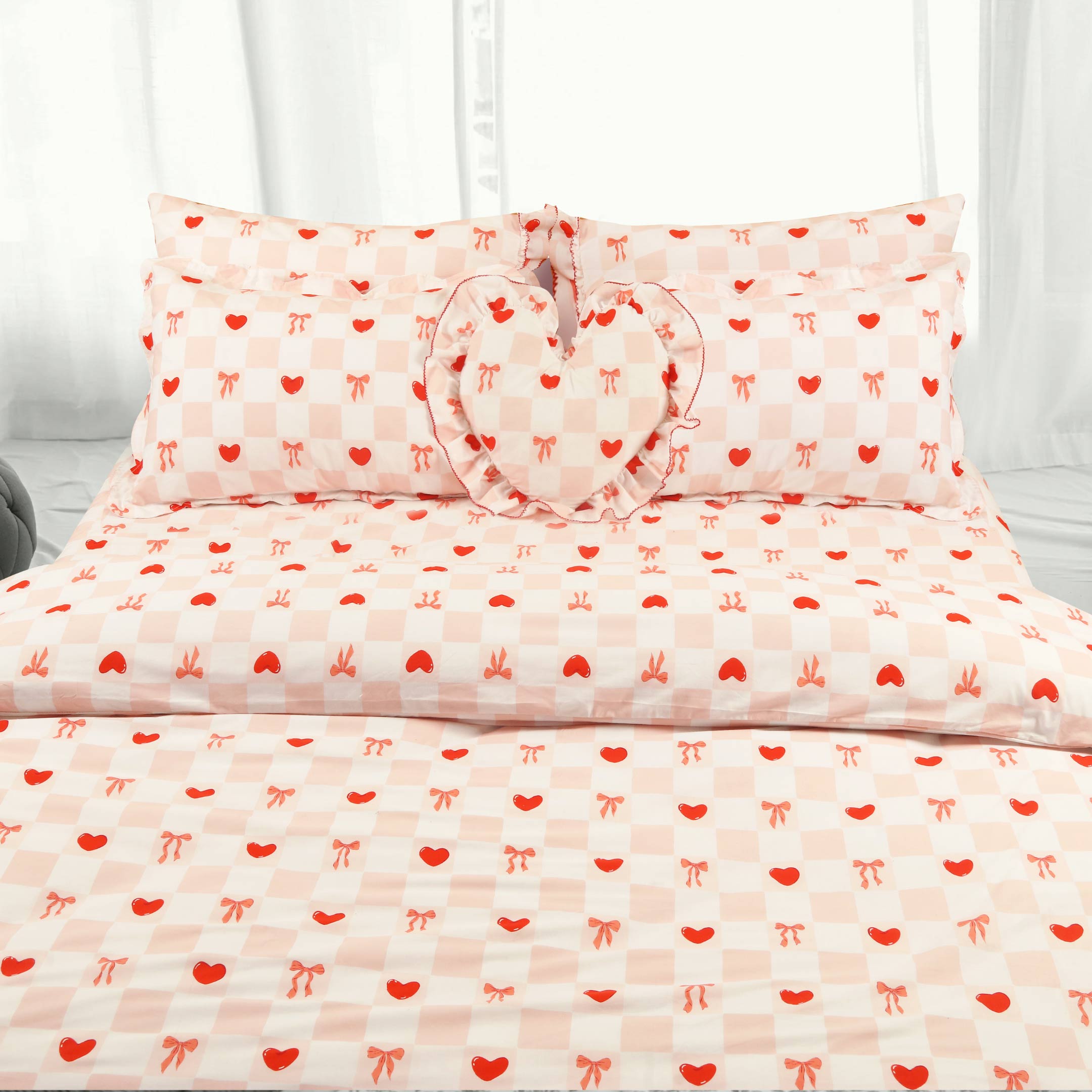 Heart & Bows Printed Duvet Cover