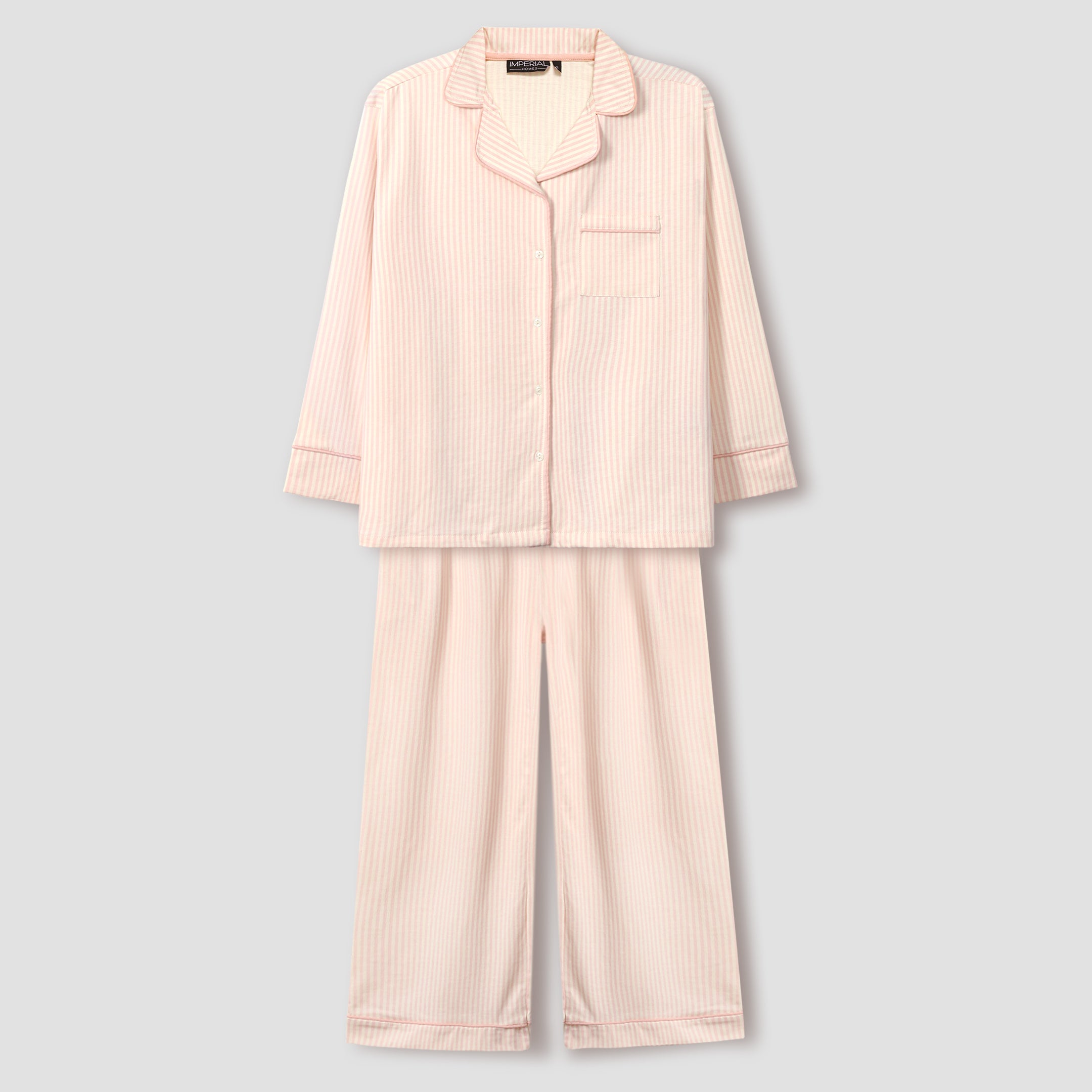 Pink Stripe Printed Loungewear-2pc Set