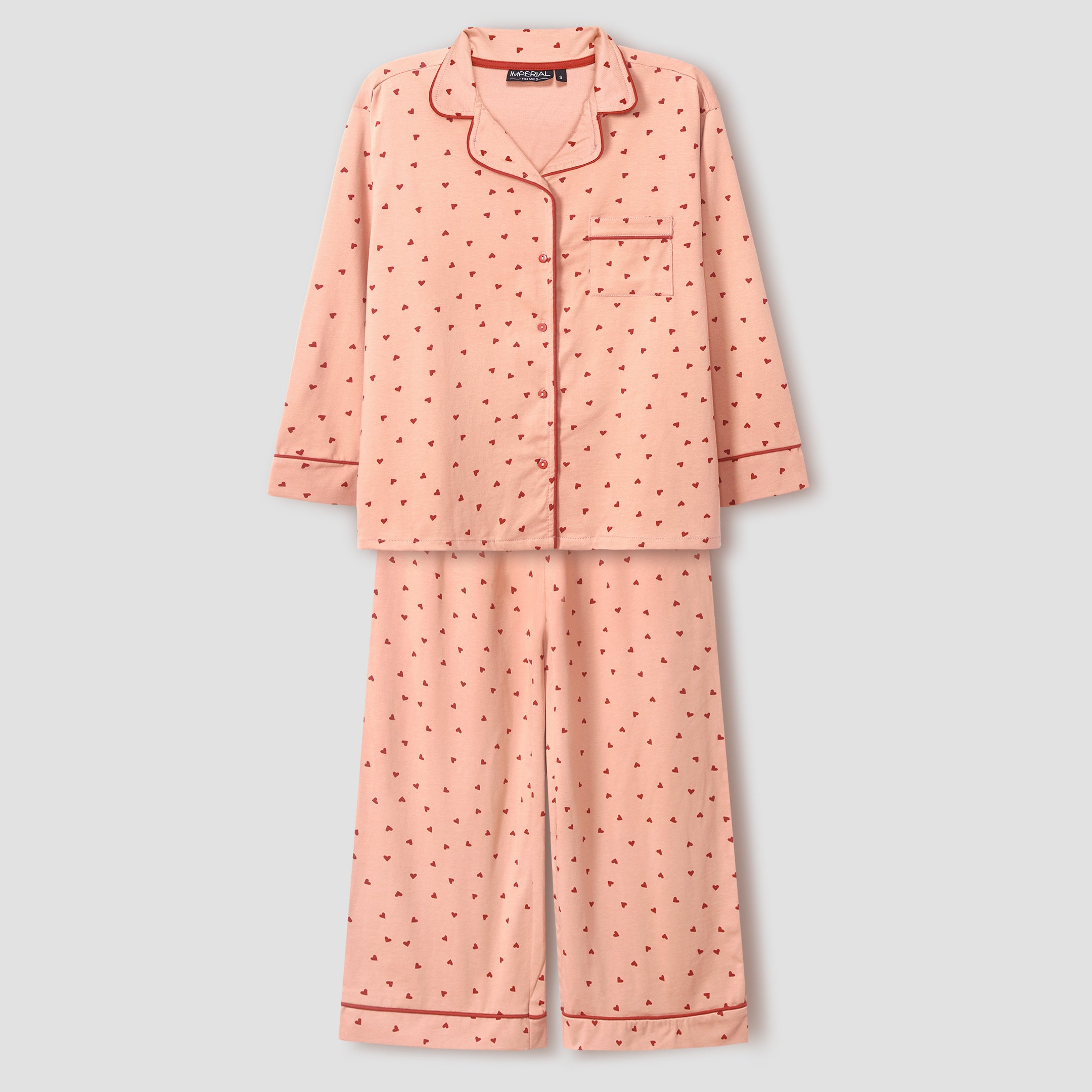 Red Heart Printed Loungewear-2pc Set