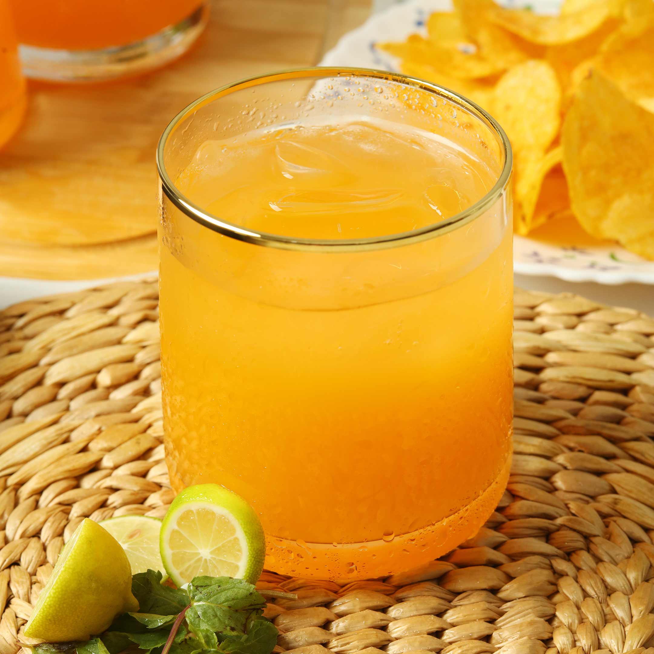 Ions Plated Gold Rim Cocktail Glass Set- 6 Pcs