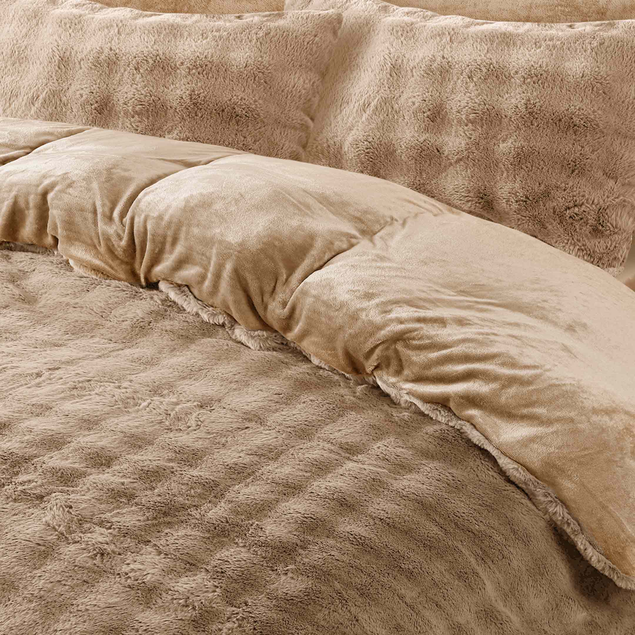 Bubble Fur Fleece Razaye Set-6 pcs Iced Latte