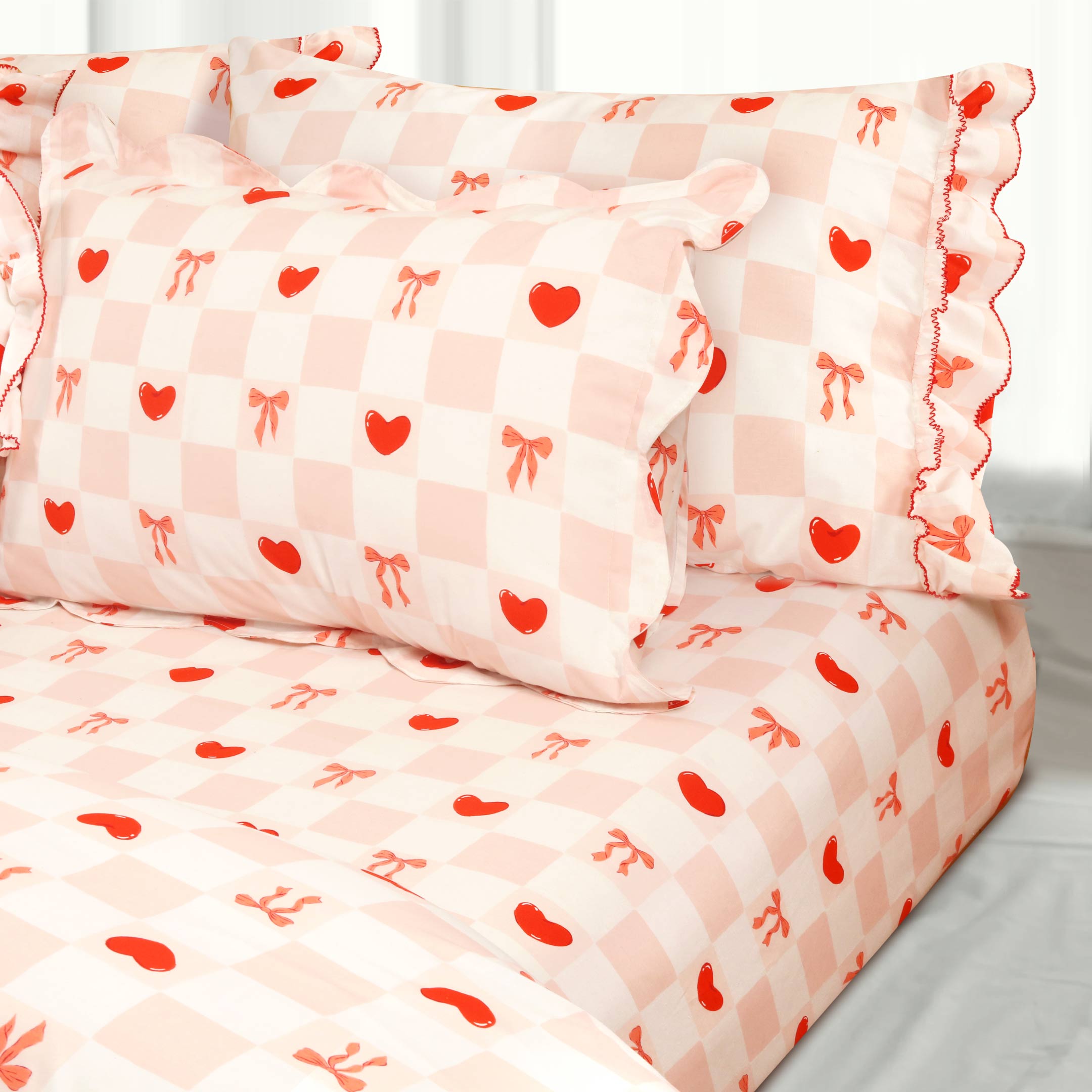 Heart & Bows Printed Duvet Cover