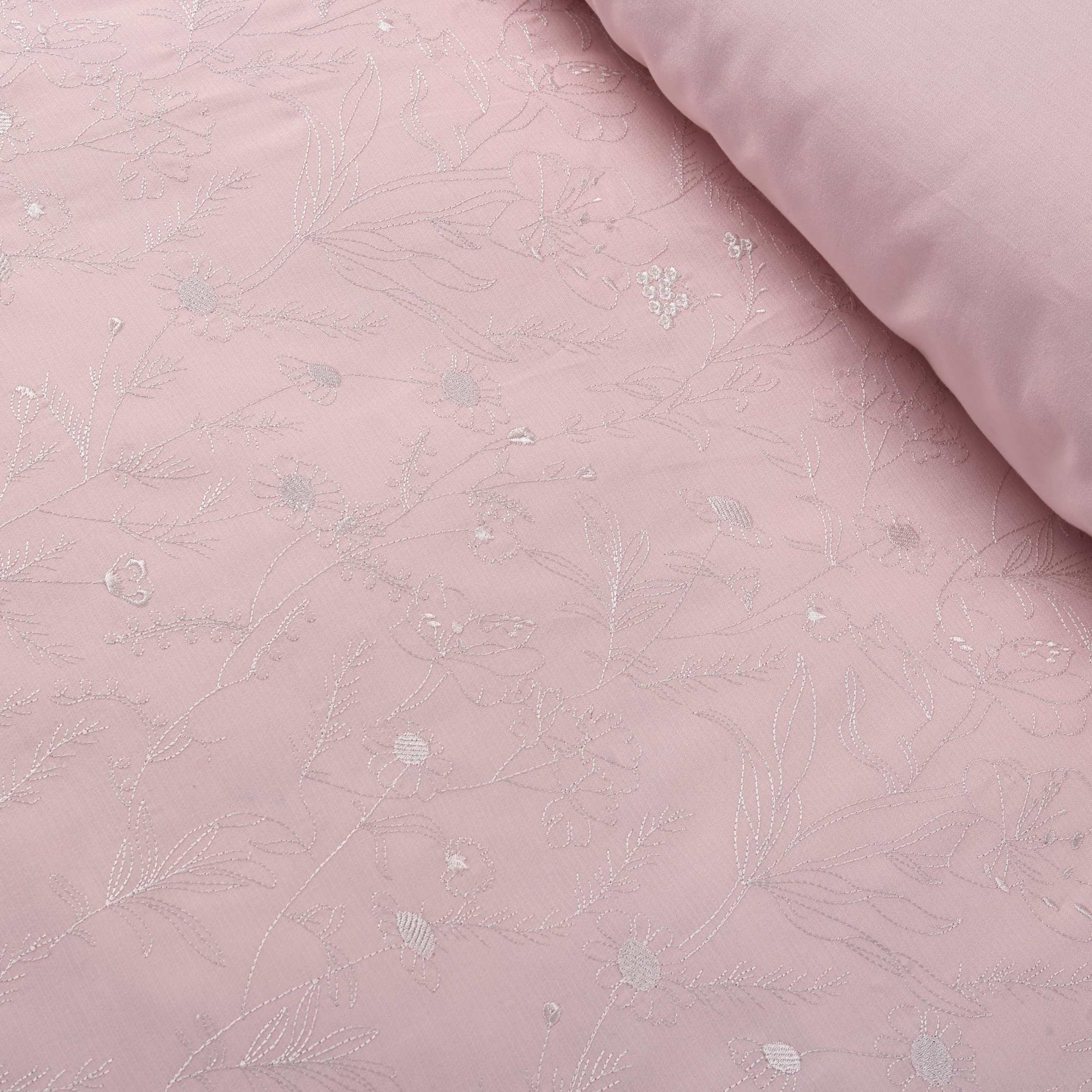 Rose Heirloom Embroidered Summer Duvet Cover & Bedsheet 6 Pcs Set