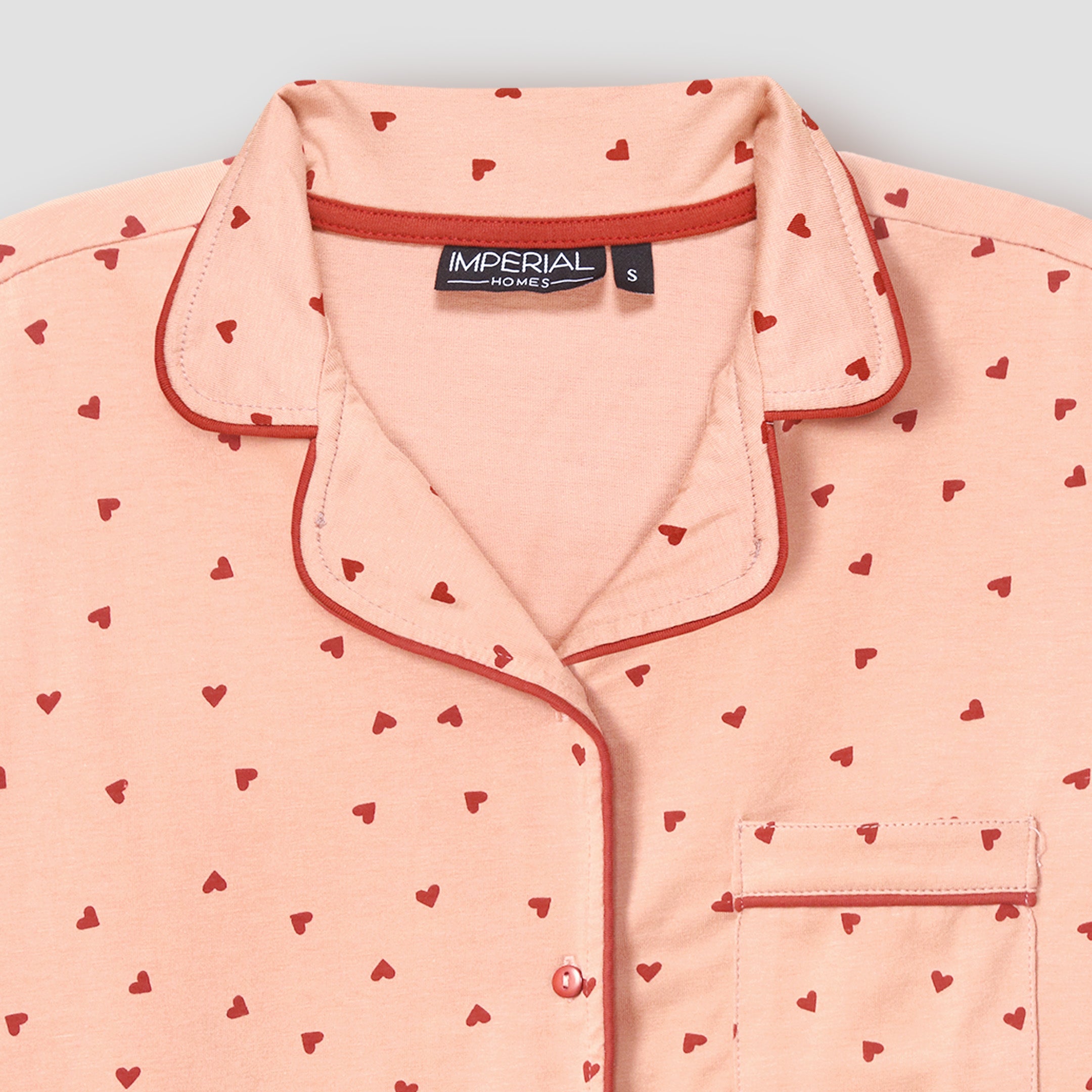 Red Heart Printed Loungewear-2pc Set