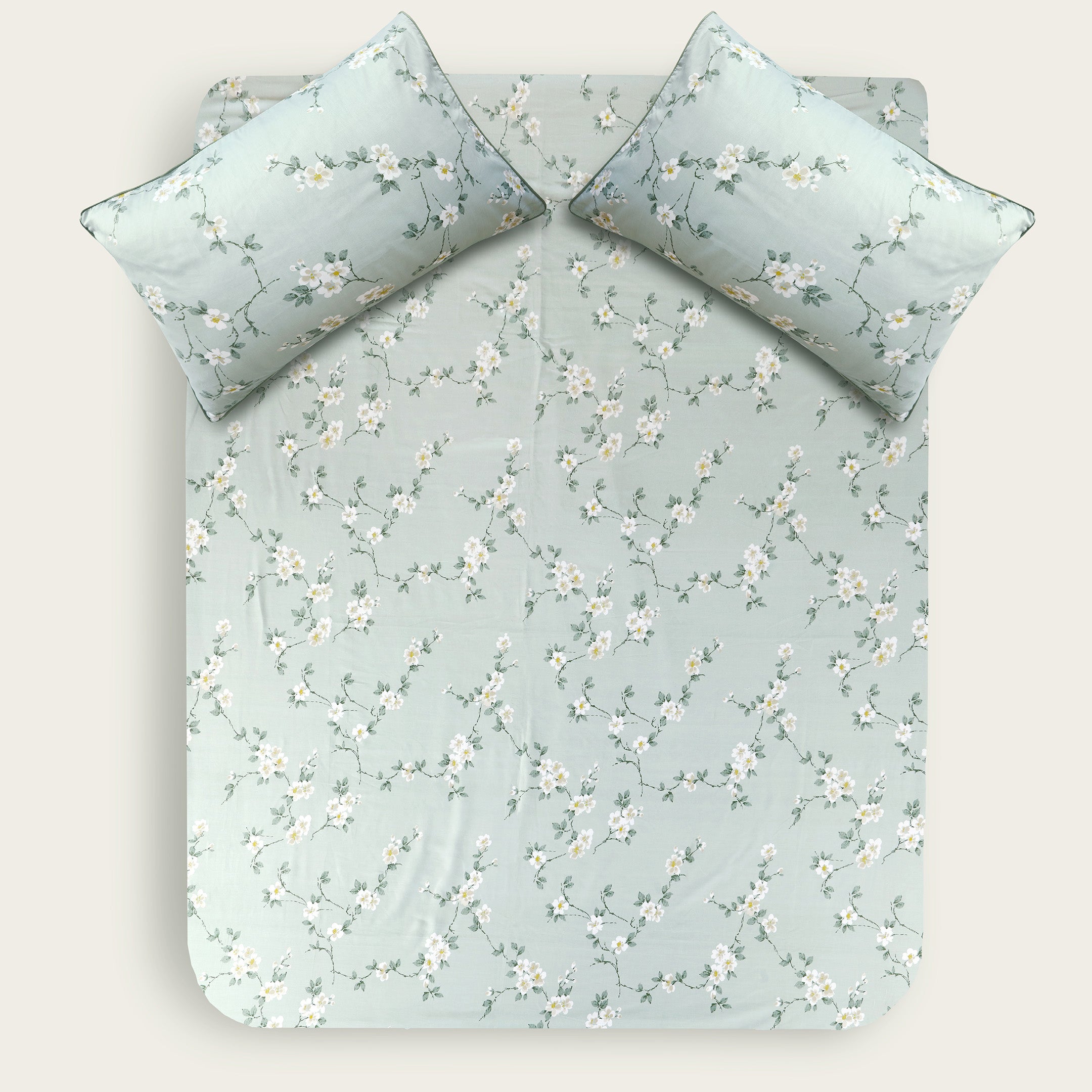 Ethereal Verdure Printed Bedsheet Set