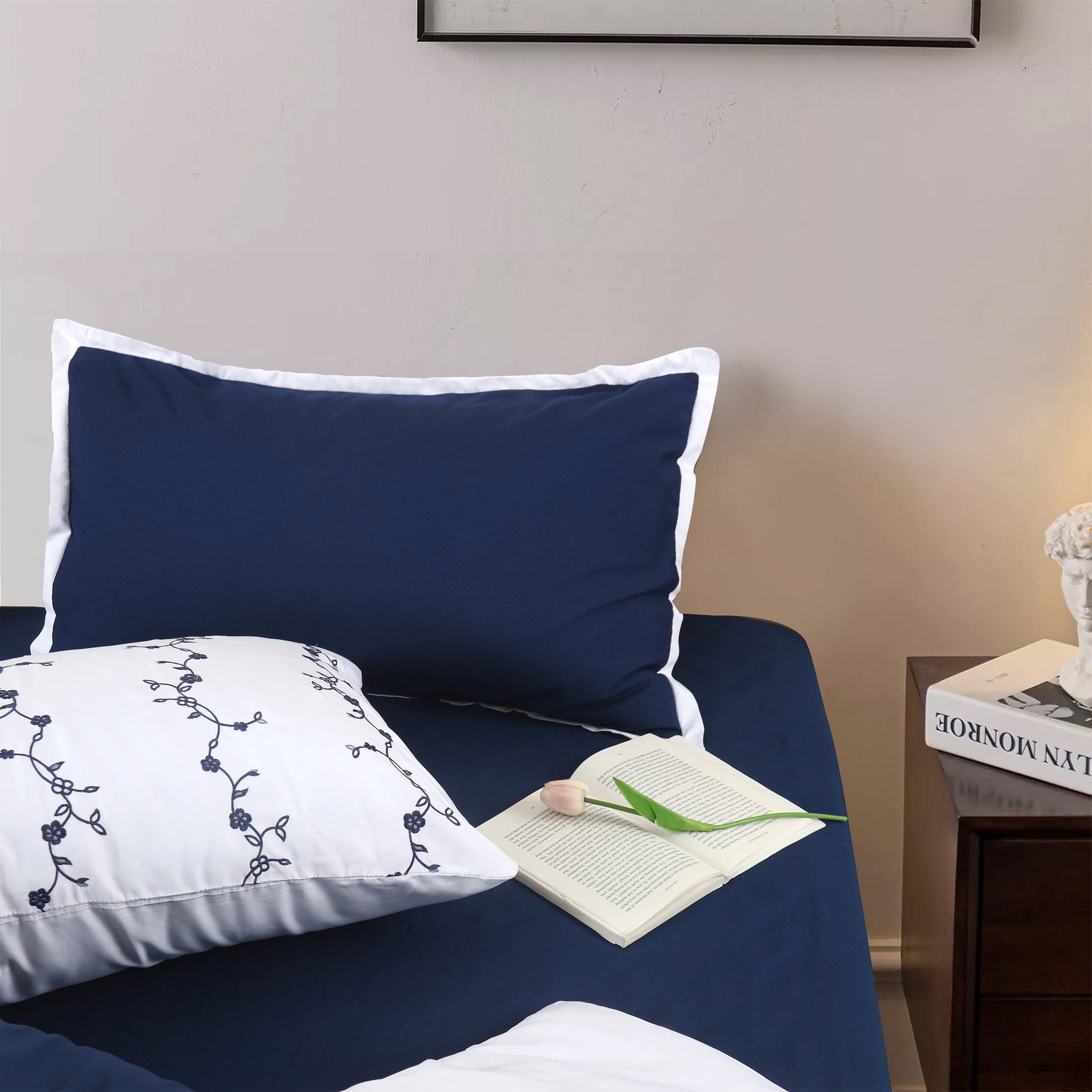 Twilight Flora Embroidered Duvet Cover Set
