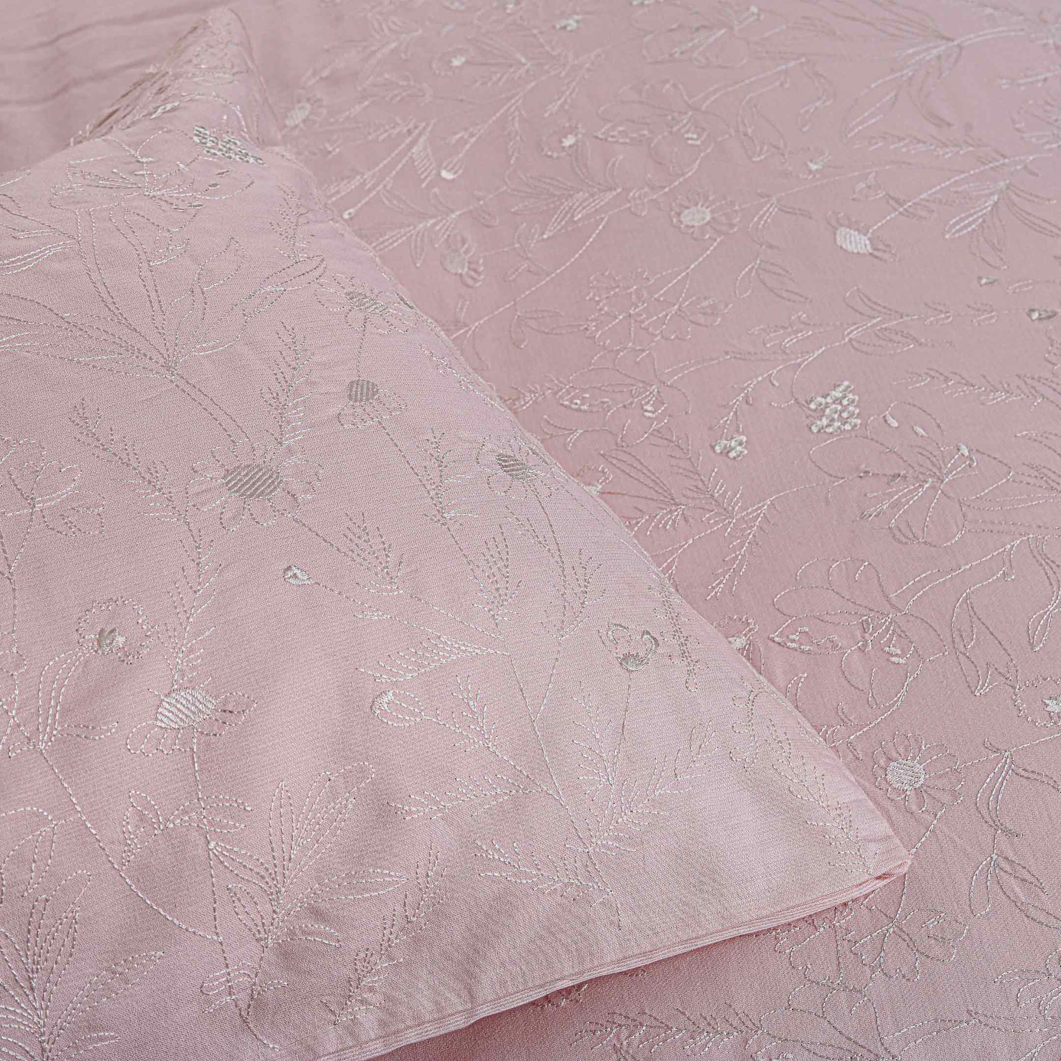 Rose Heirloom Embroidered Summer Duvet Cover & Bedsheet 6 Pcs Set