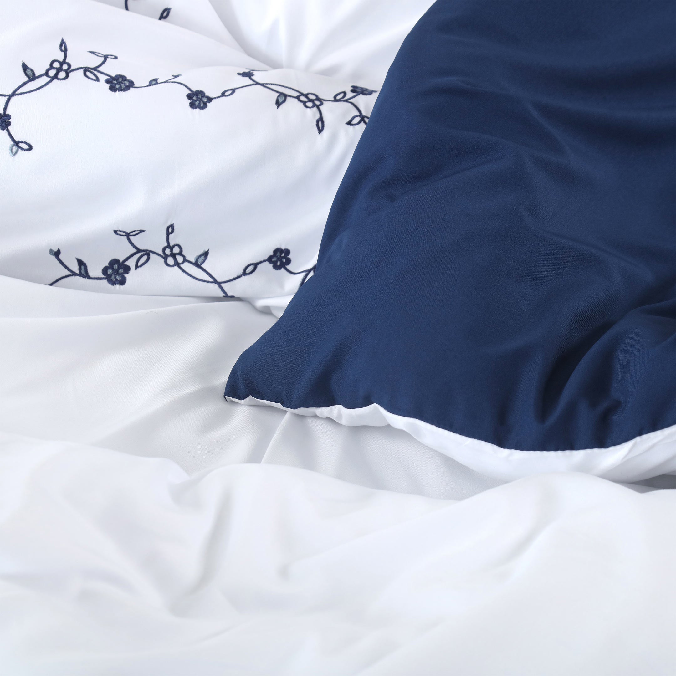 Twilight Flora Embroidered Duvet Cover Set