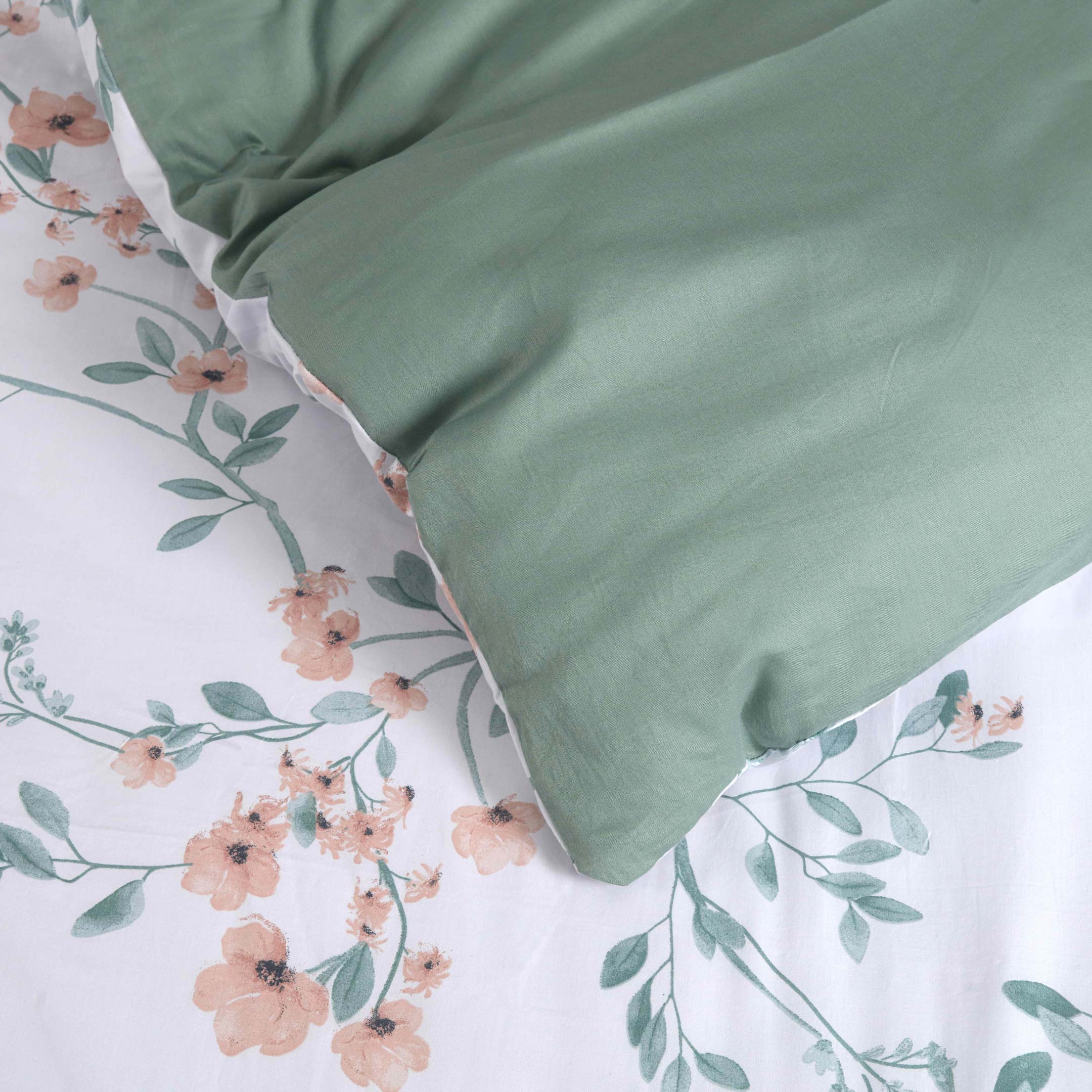Sage Solace Printed Summer Duvet Cover