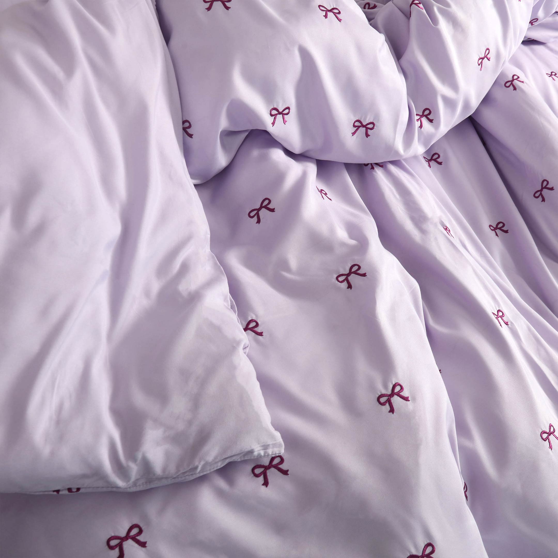 Lavender Bows Duvet Cover Set