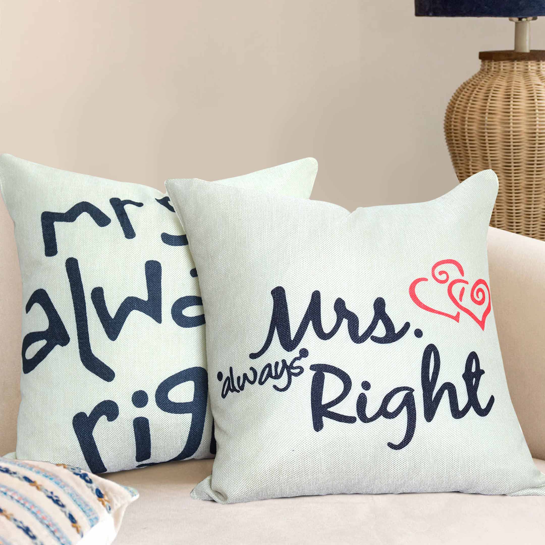 Prime Throw Cushion Cover - Mrs. Always Right