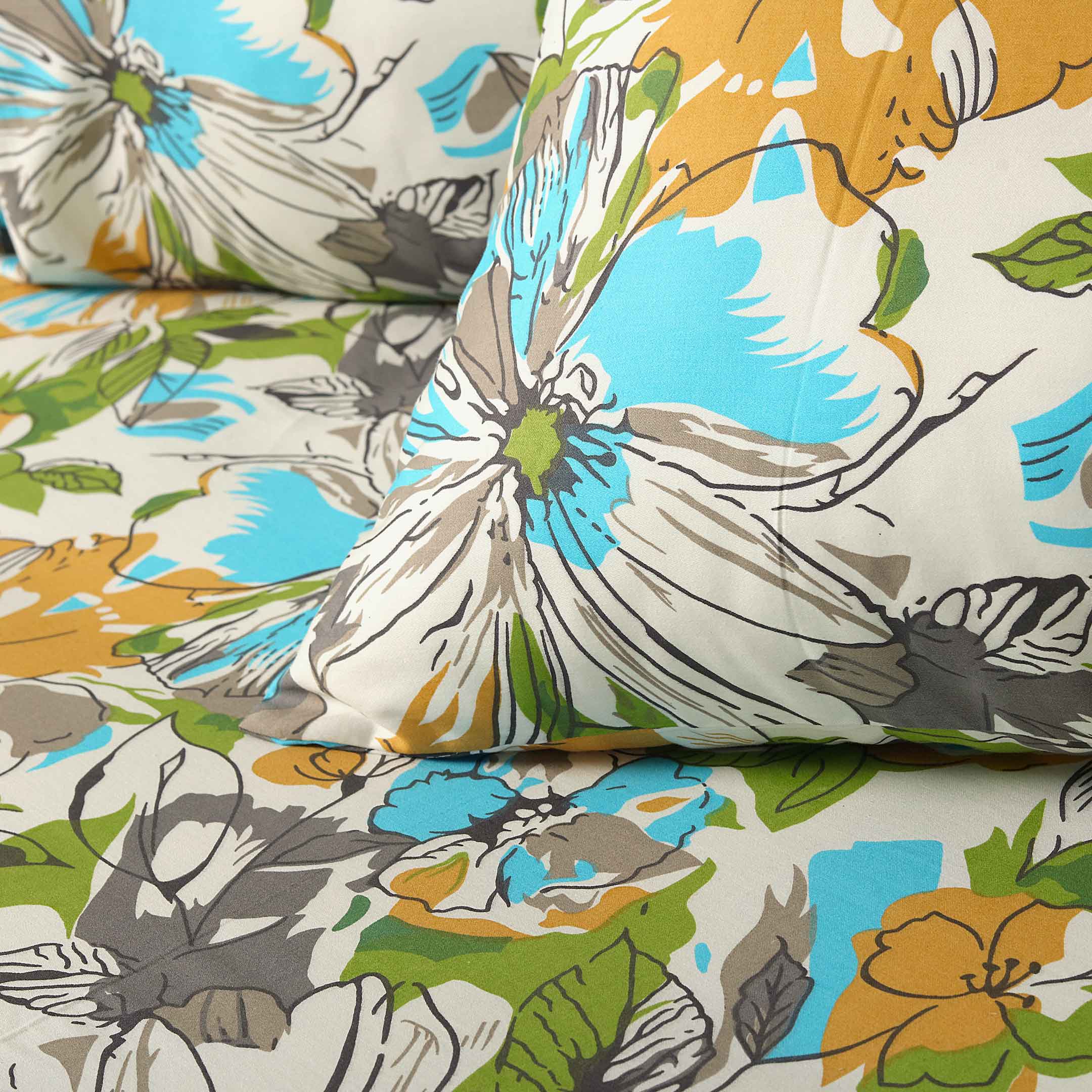Abstract Poppy Printed Bedsheet