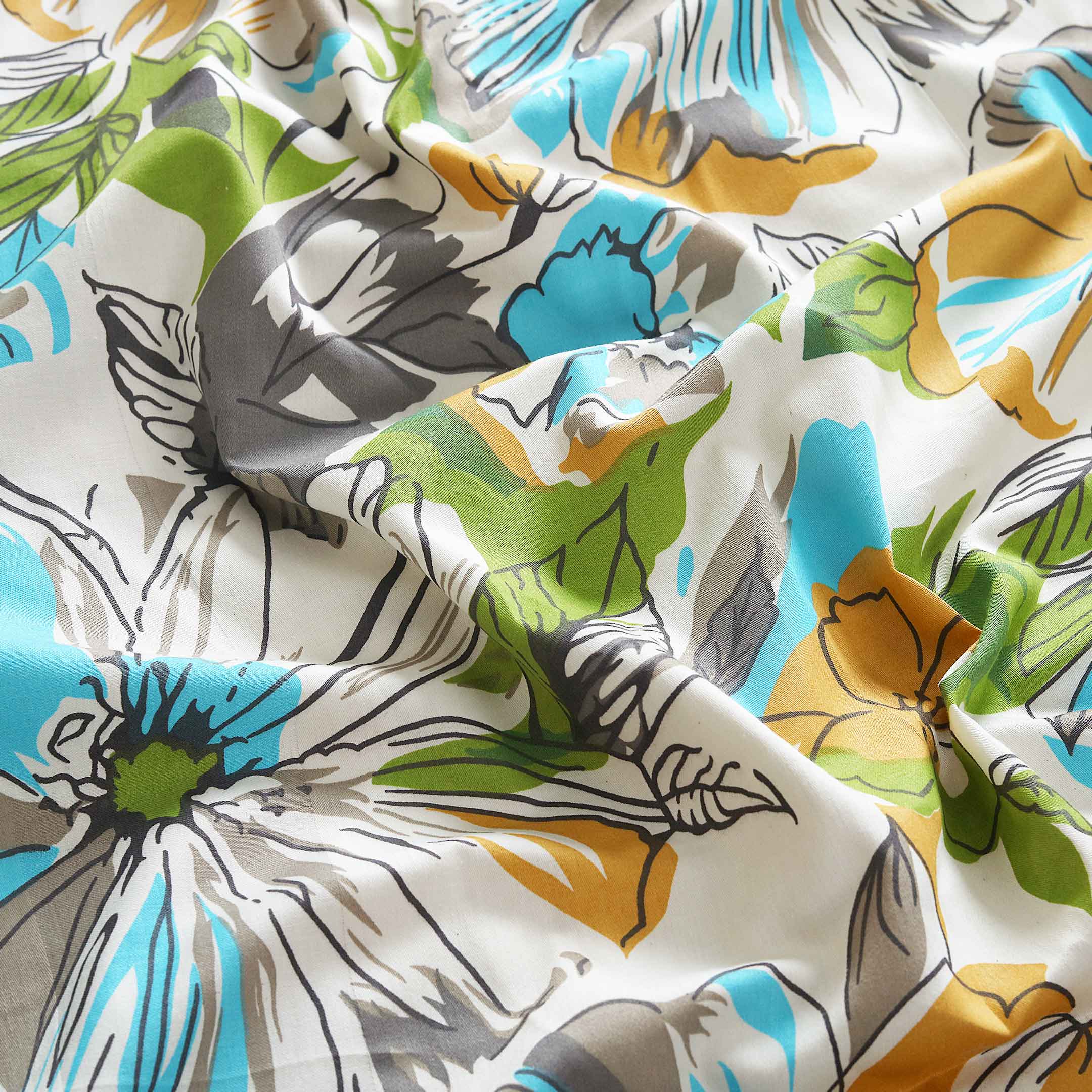 Abstract Poppy Printed Bedsheet