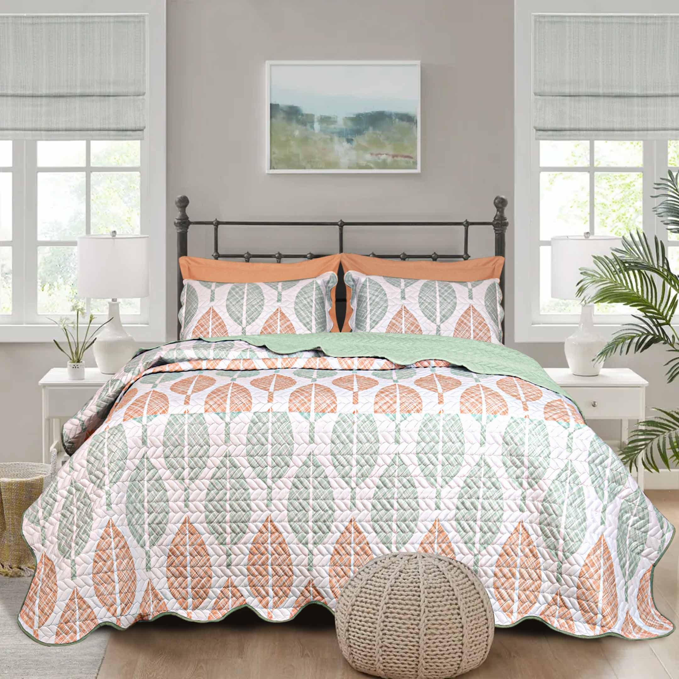 Botanical Leaves Bedspread 6 pcs Set