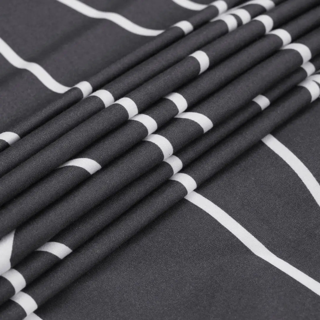Black Equilateral Triangle Design Microfiber Duvet Cover Set