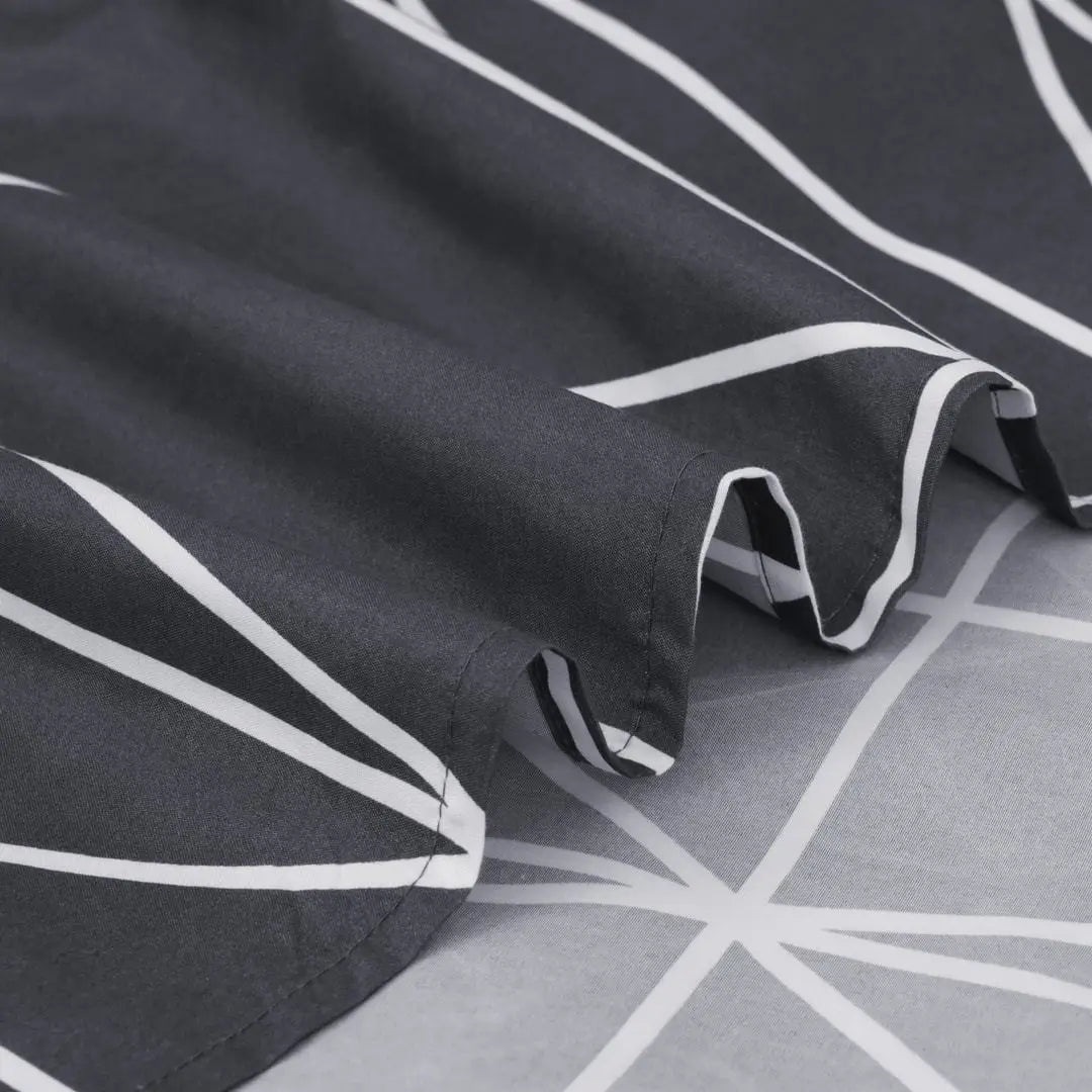Black Equilateral Triangle Design Microfiber Duvet Cover Set
