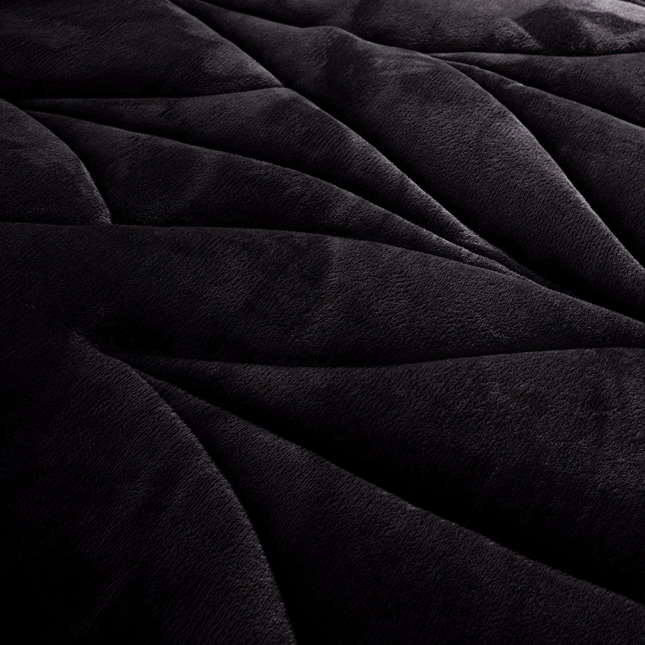 Diamond Puff Quilted 6pc Set-Black