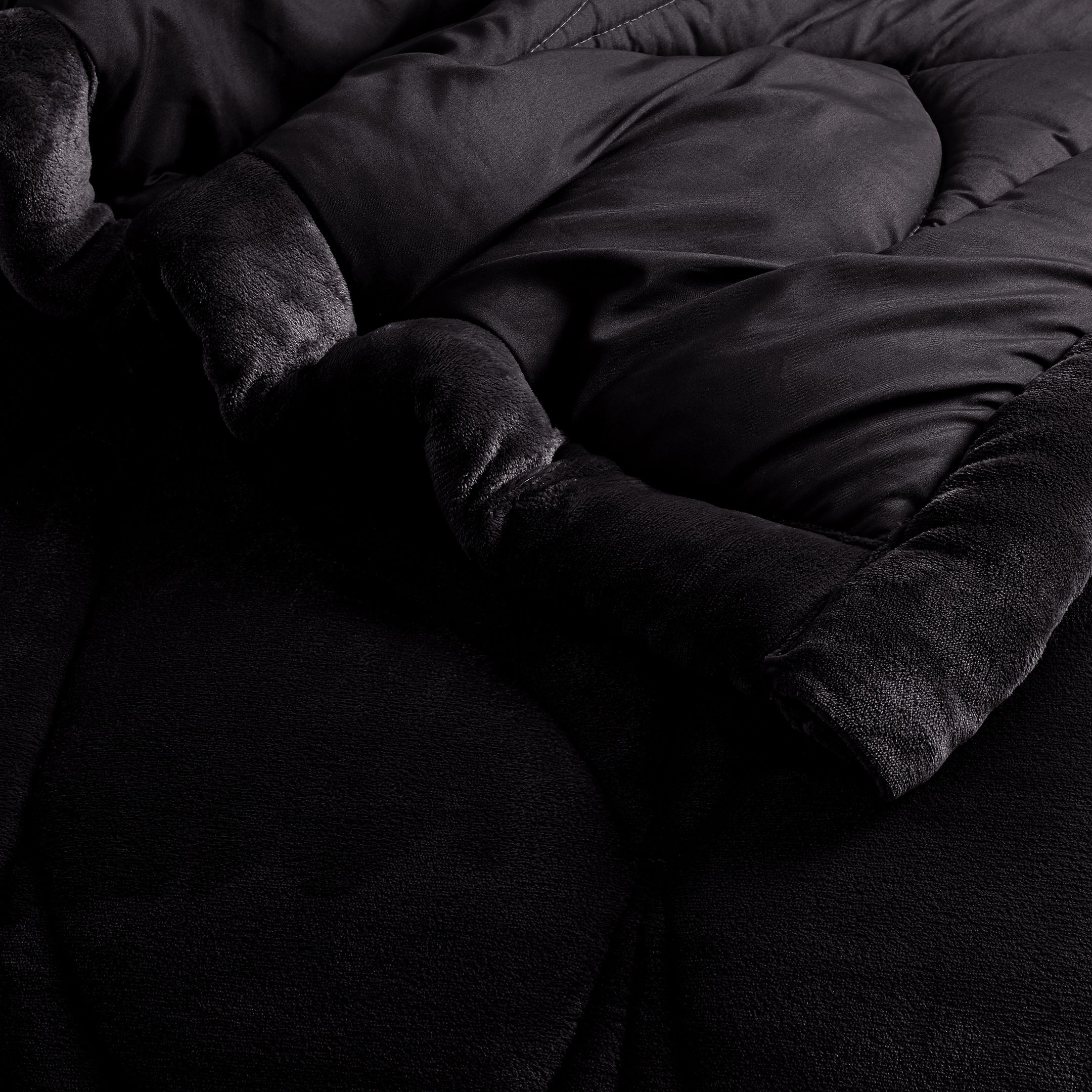 Diamond Puff Quilted 6pc Set-Black