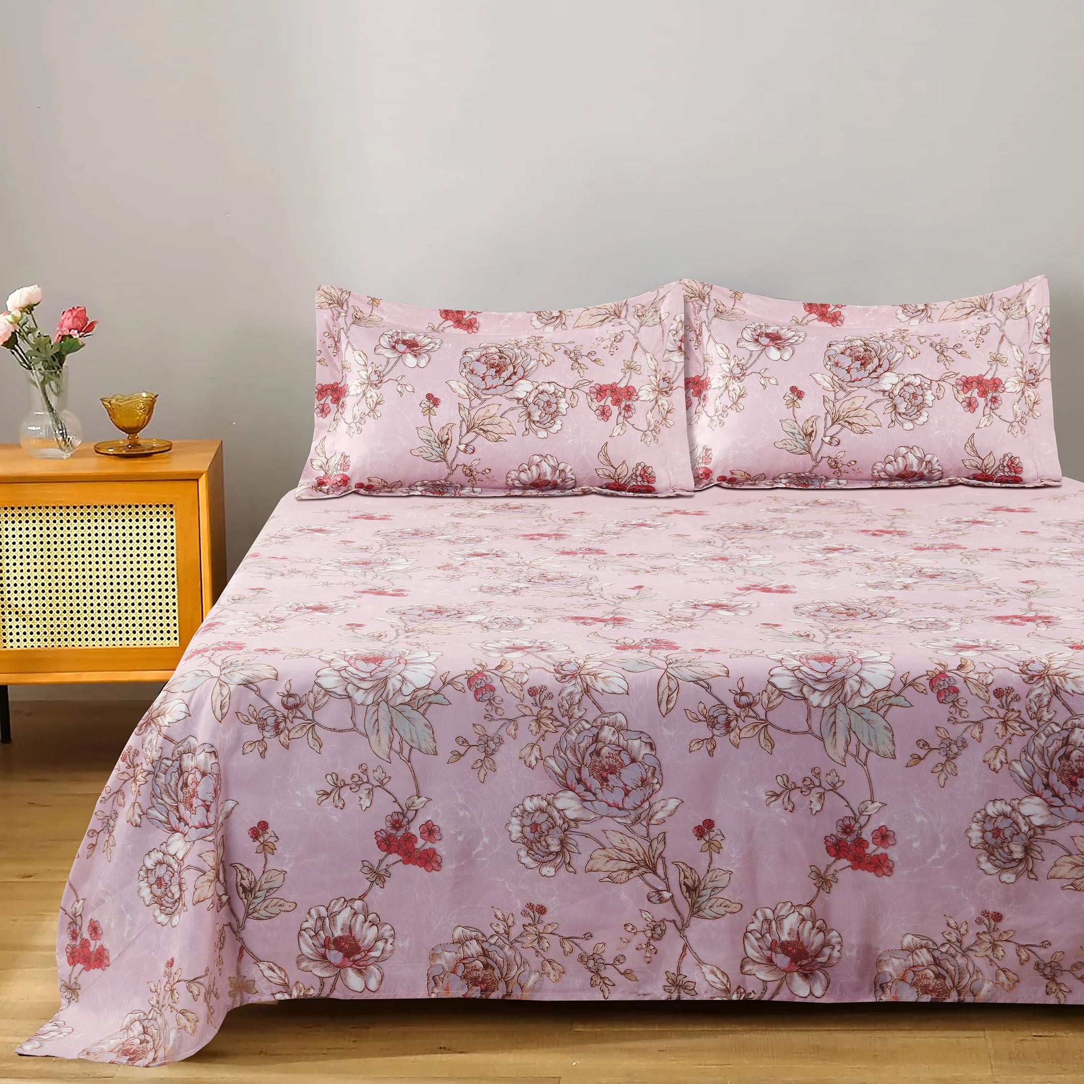 Pastel Peonies Bedsheet Set