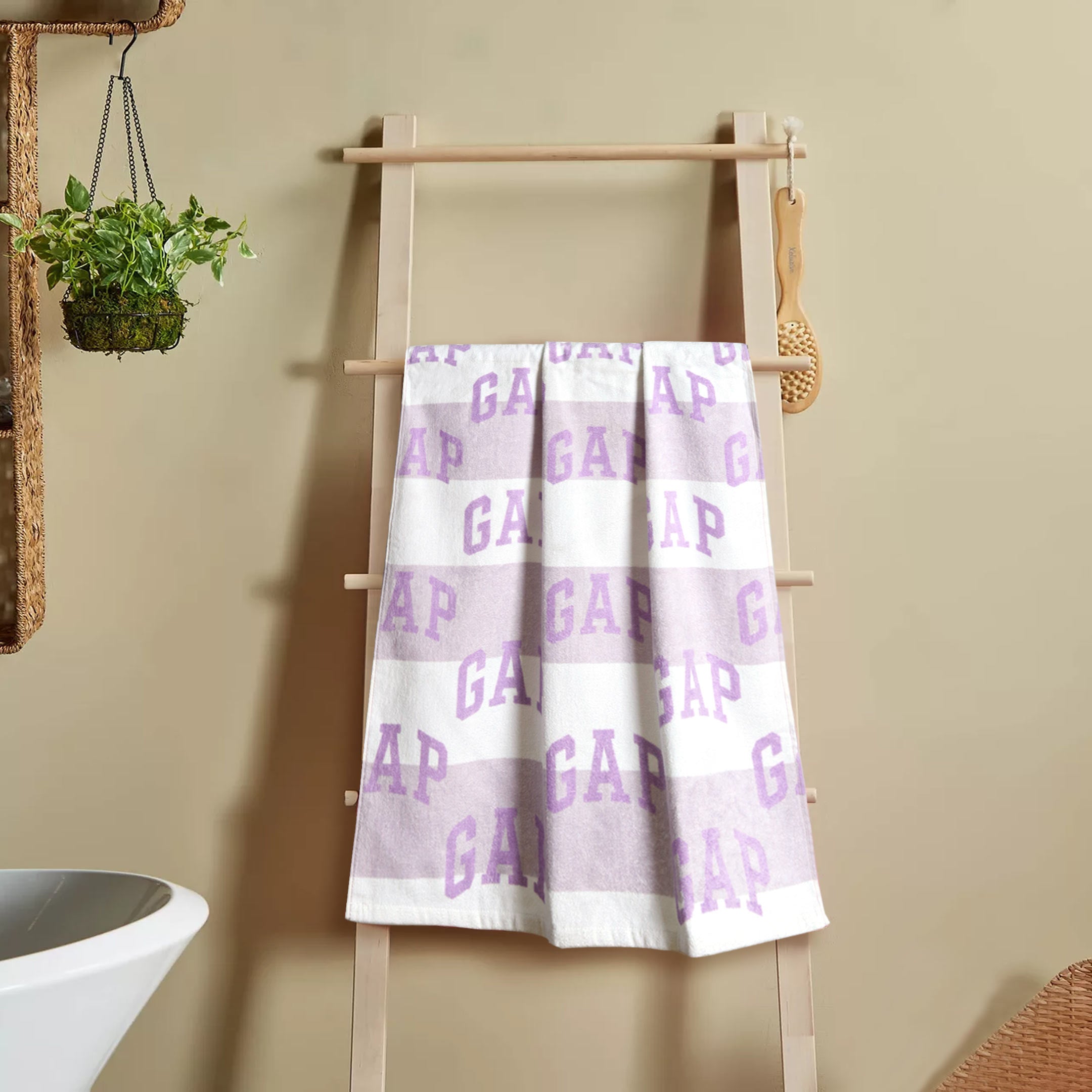 Premium Quality Purple Stripe Gym & Bath Towels