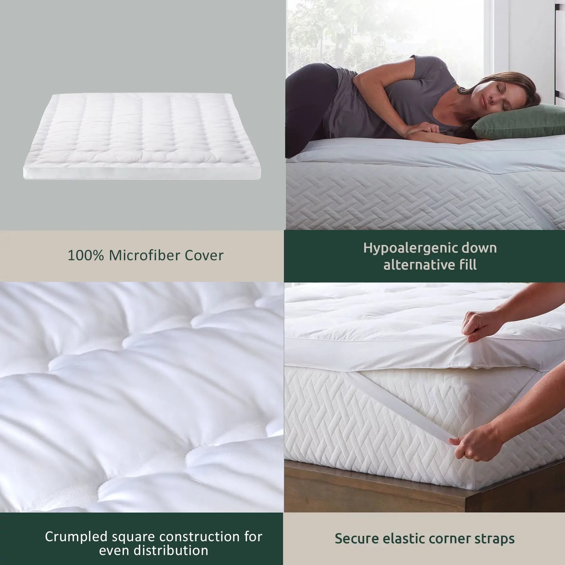 Crumpled Square Mattress Topper