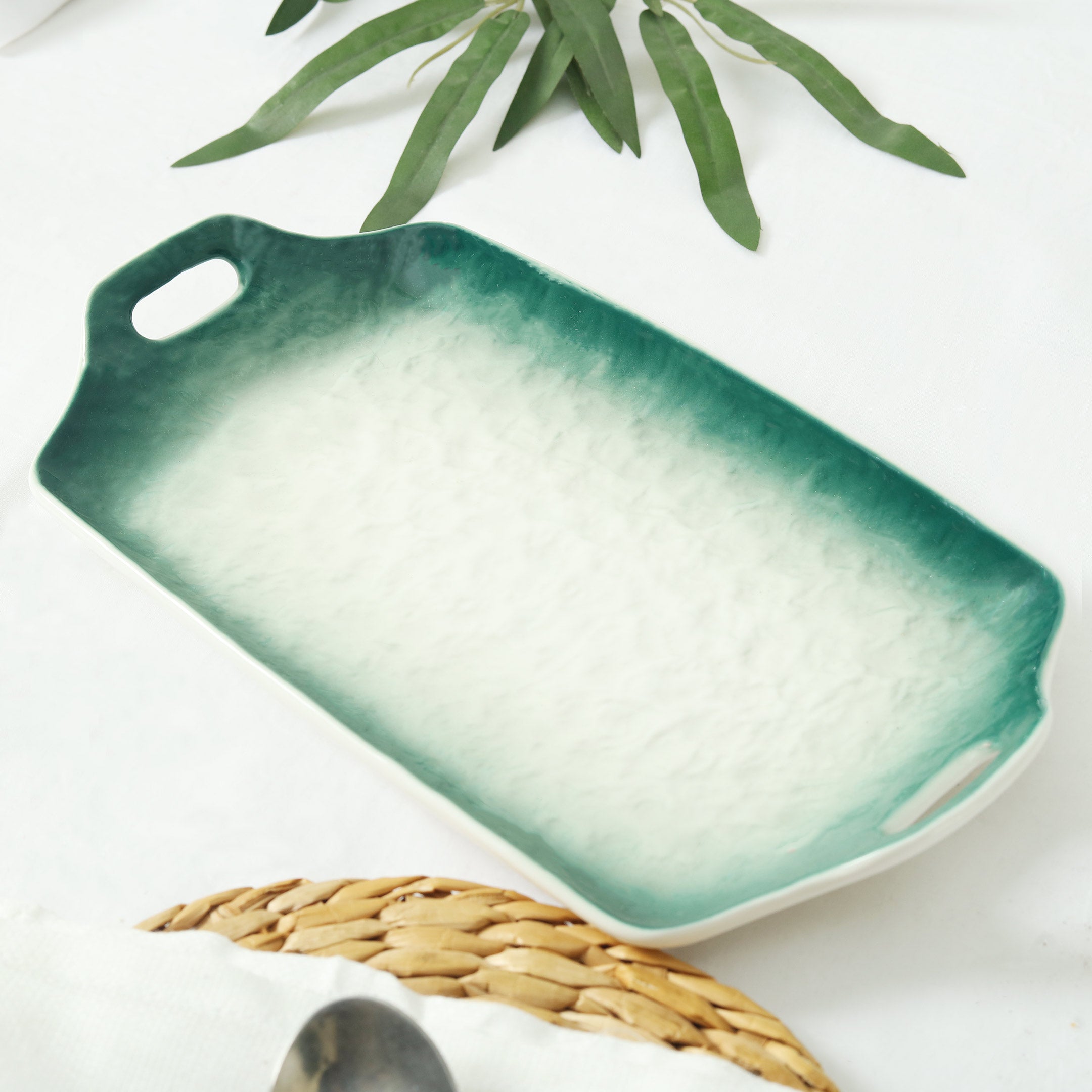 Gradient Stone Aqua Long Tray