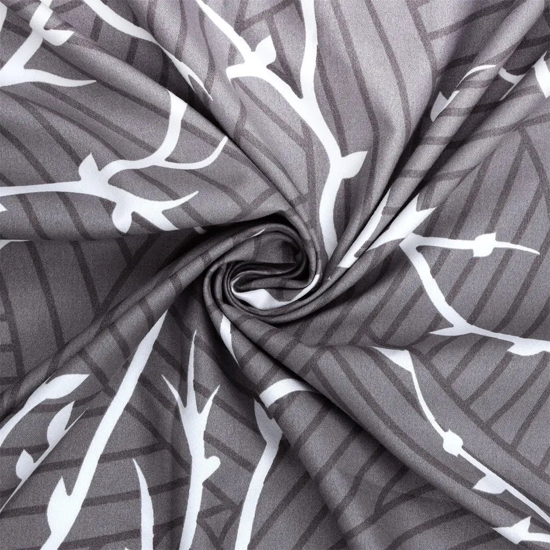 Grey Boughs Design Microfiber Duvet Cover Set