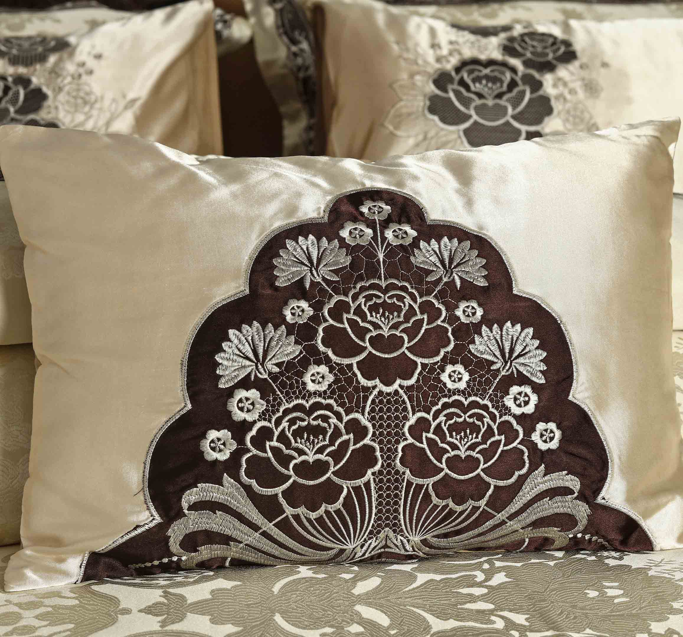 Bridal Bedding Set 9 Pcs Hazel Wood Cotton Jacquard Yarn Dyed