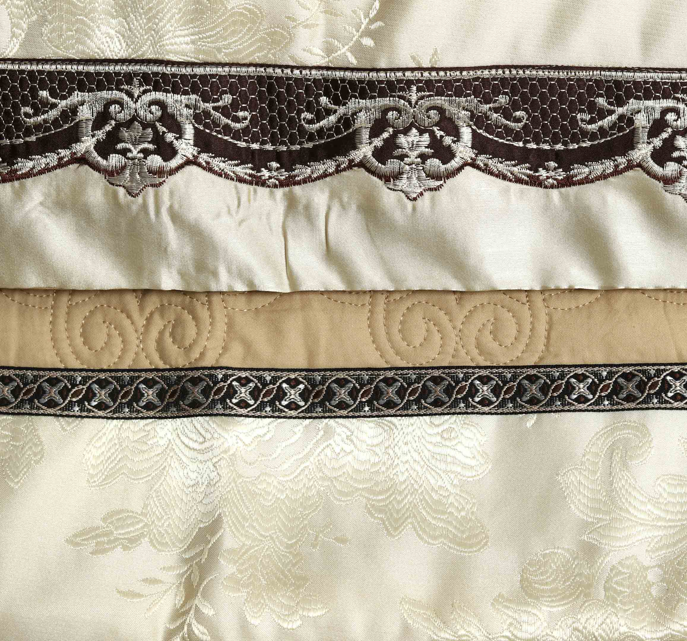 Bridal Bedding Set 9 Pcs Hazel Wood Cotton Jacquard Yarn Dyed