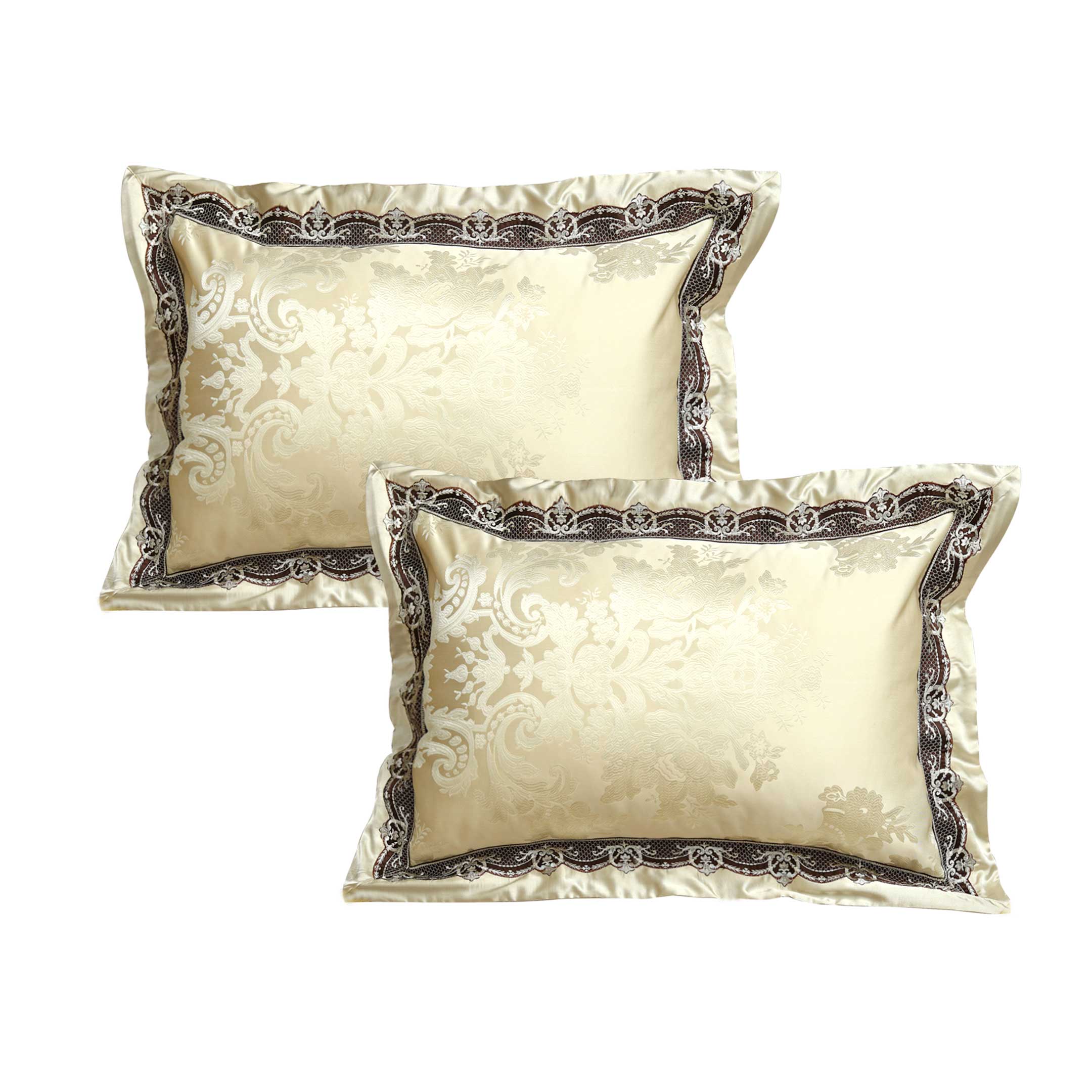 Bridal Bedding Set 9 Pcs Hazel Wood Cotton Jacquard Yarn Dyed