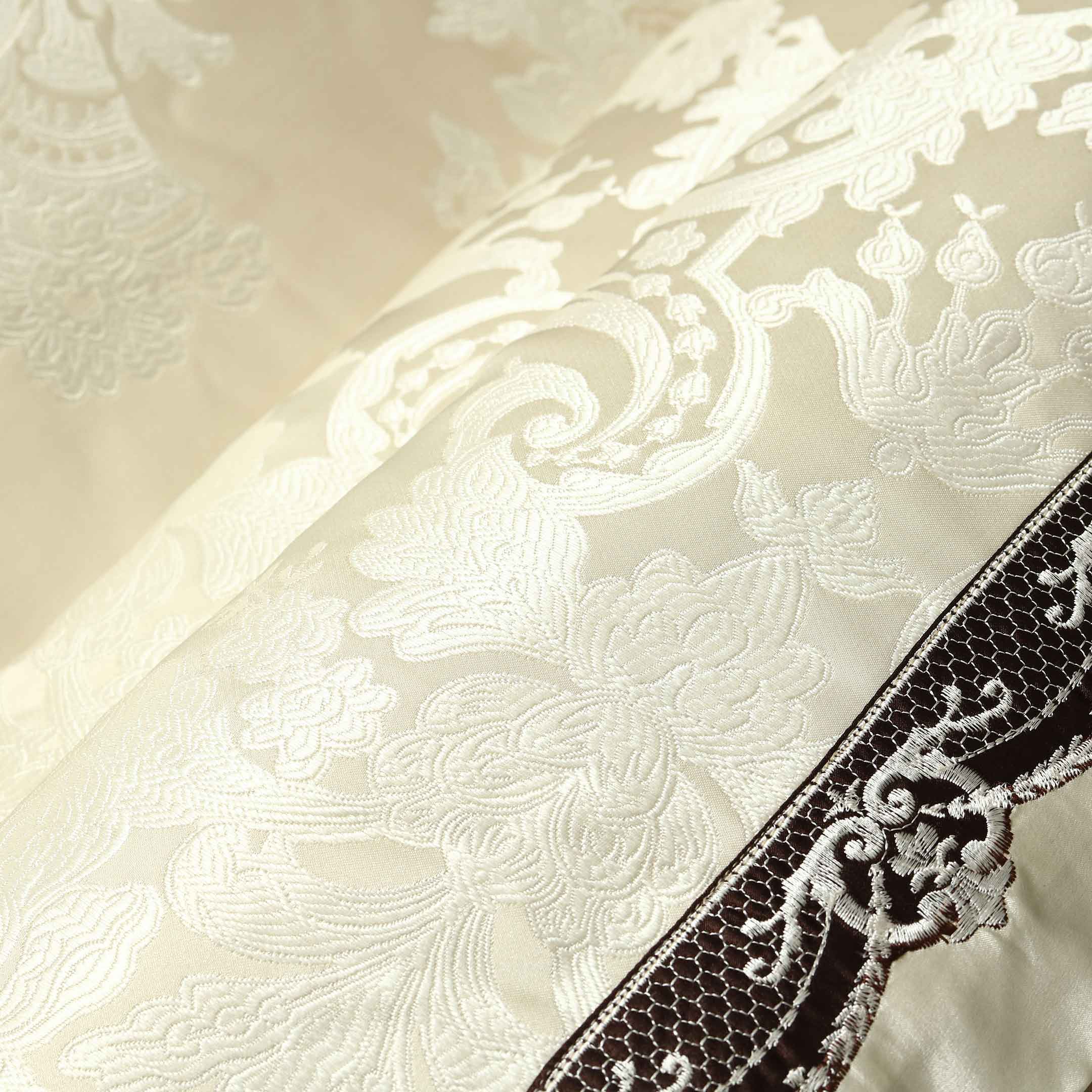 Bridal Bedding Set 9 Pcs Hazel Wood Cotton Jacquard Yarn Dyed