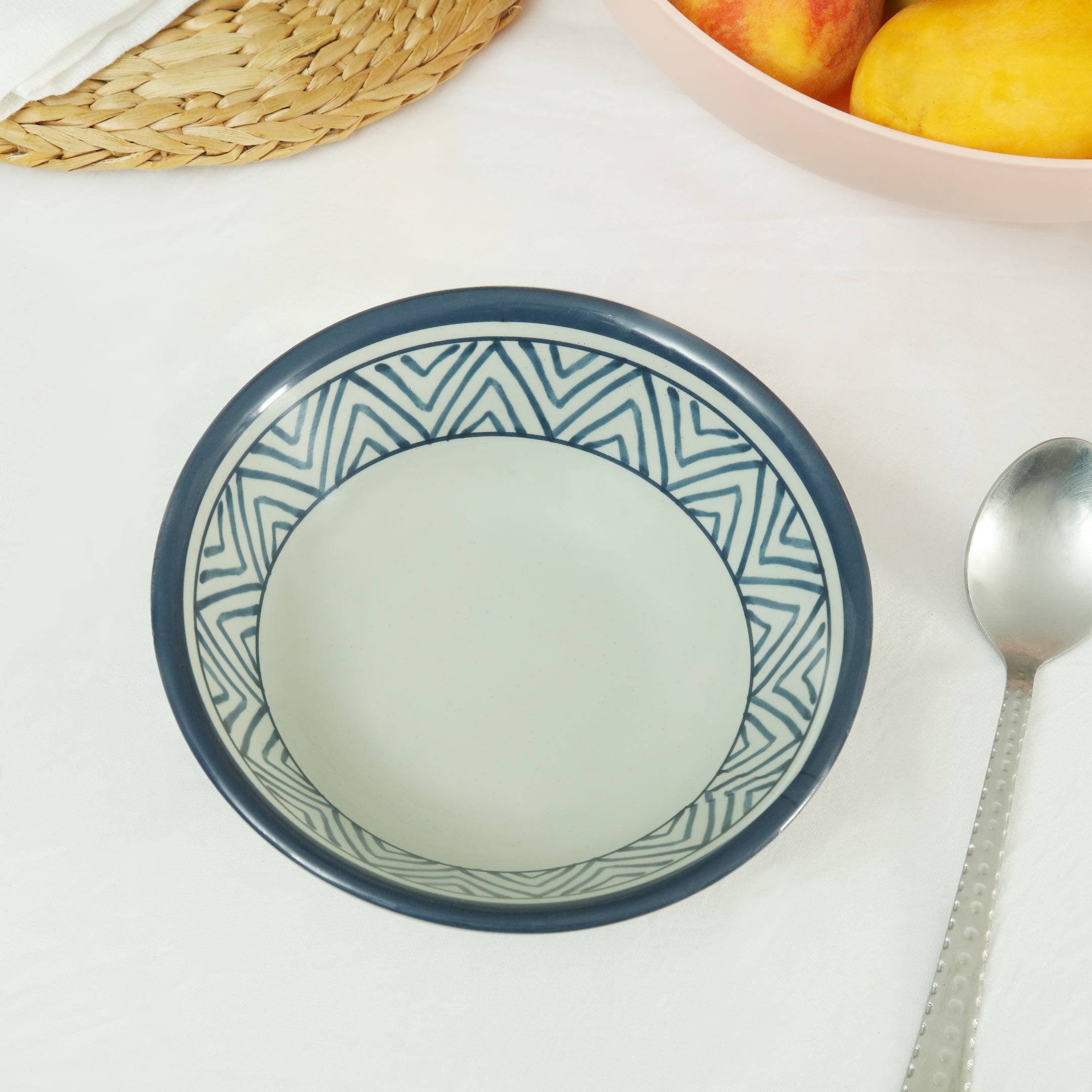 Melamine Greek Pattern (7 inches) Serving Bowl