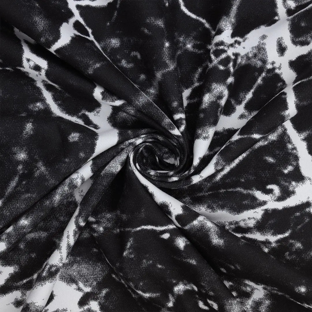 Nero Marquina Marble Design Microfiber Duvet Cover Set