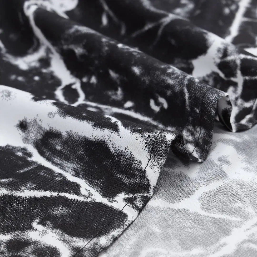 Nero Marquina Marble Design Microfiber Duvet Cover Set