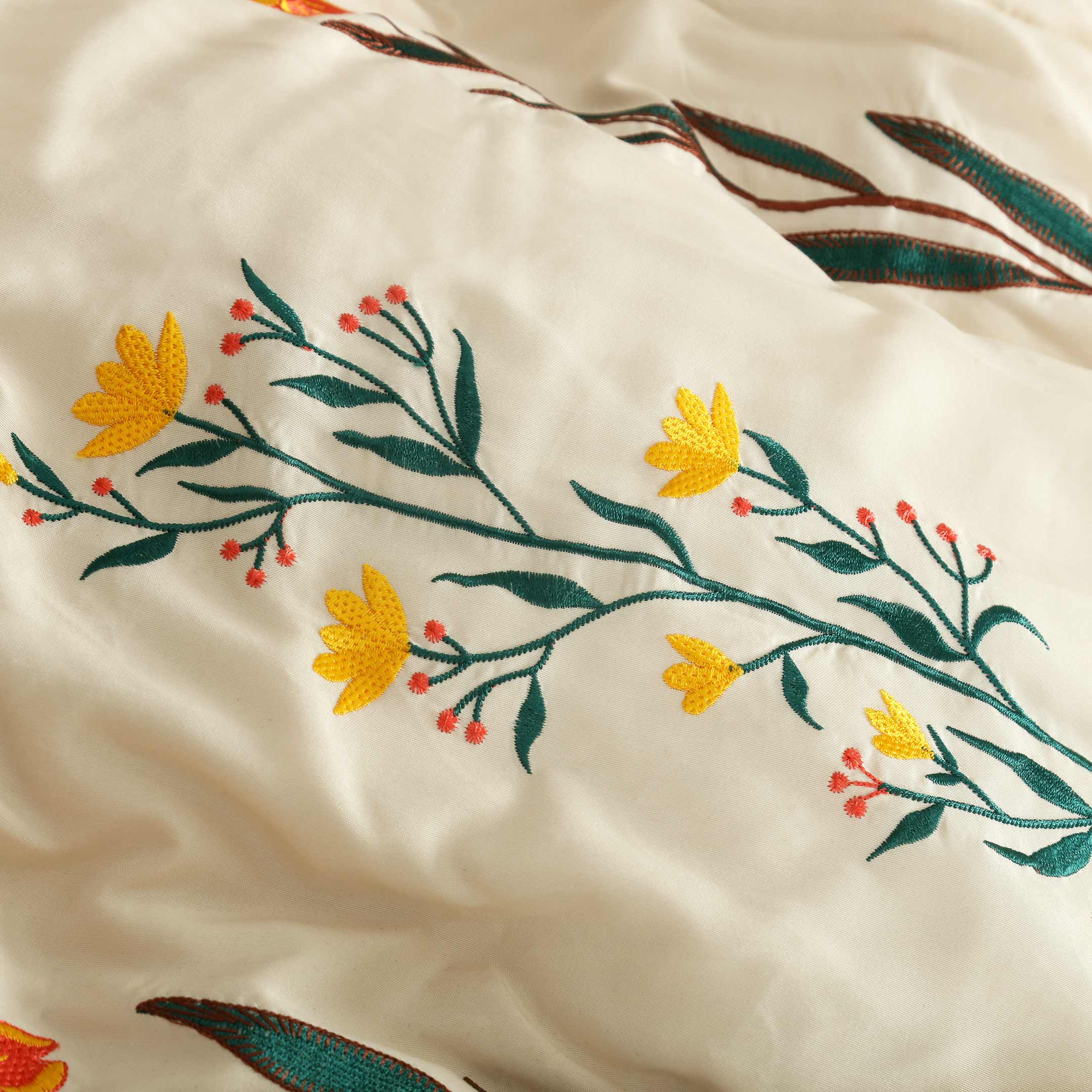 Petals of Joy - Embroidered 6-Piece Duvet Cover Set