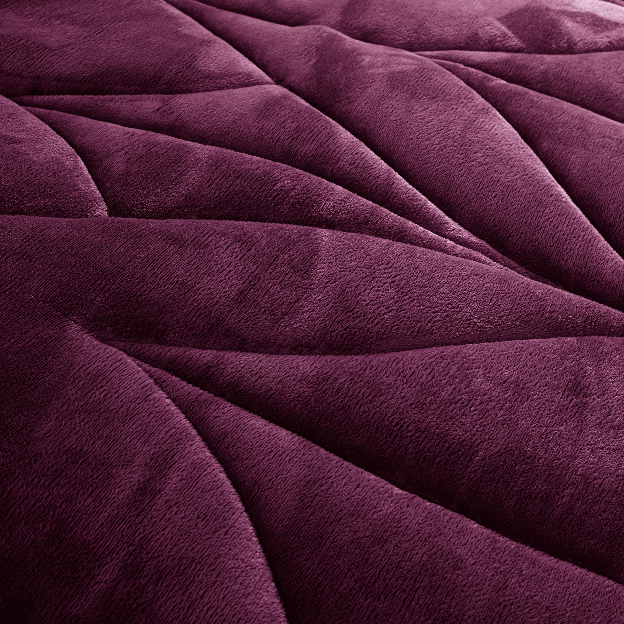 Diamond Puff Quilted 6pc Set-Plum