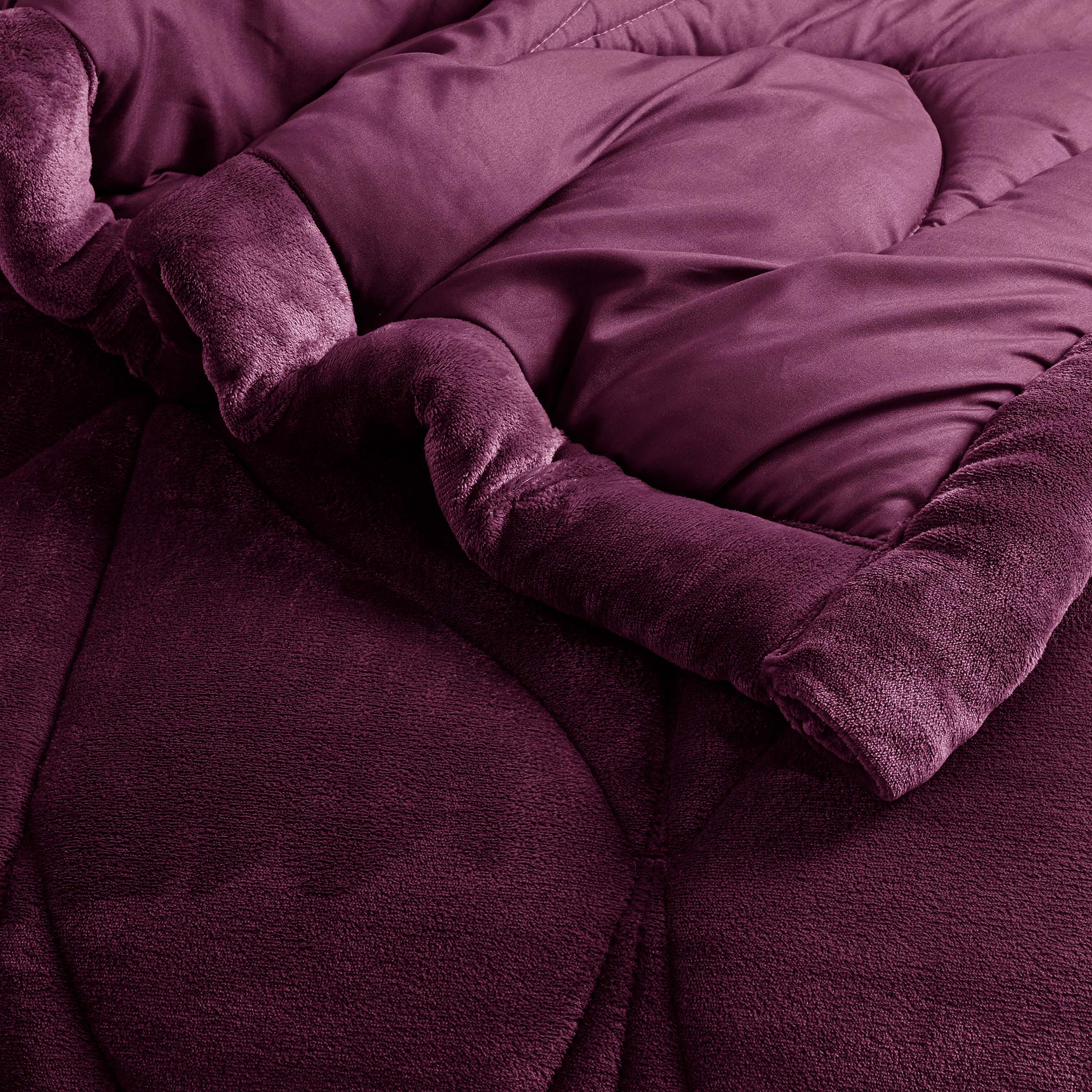 Diamond Puff Quilted 6pc Set-Plum