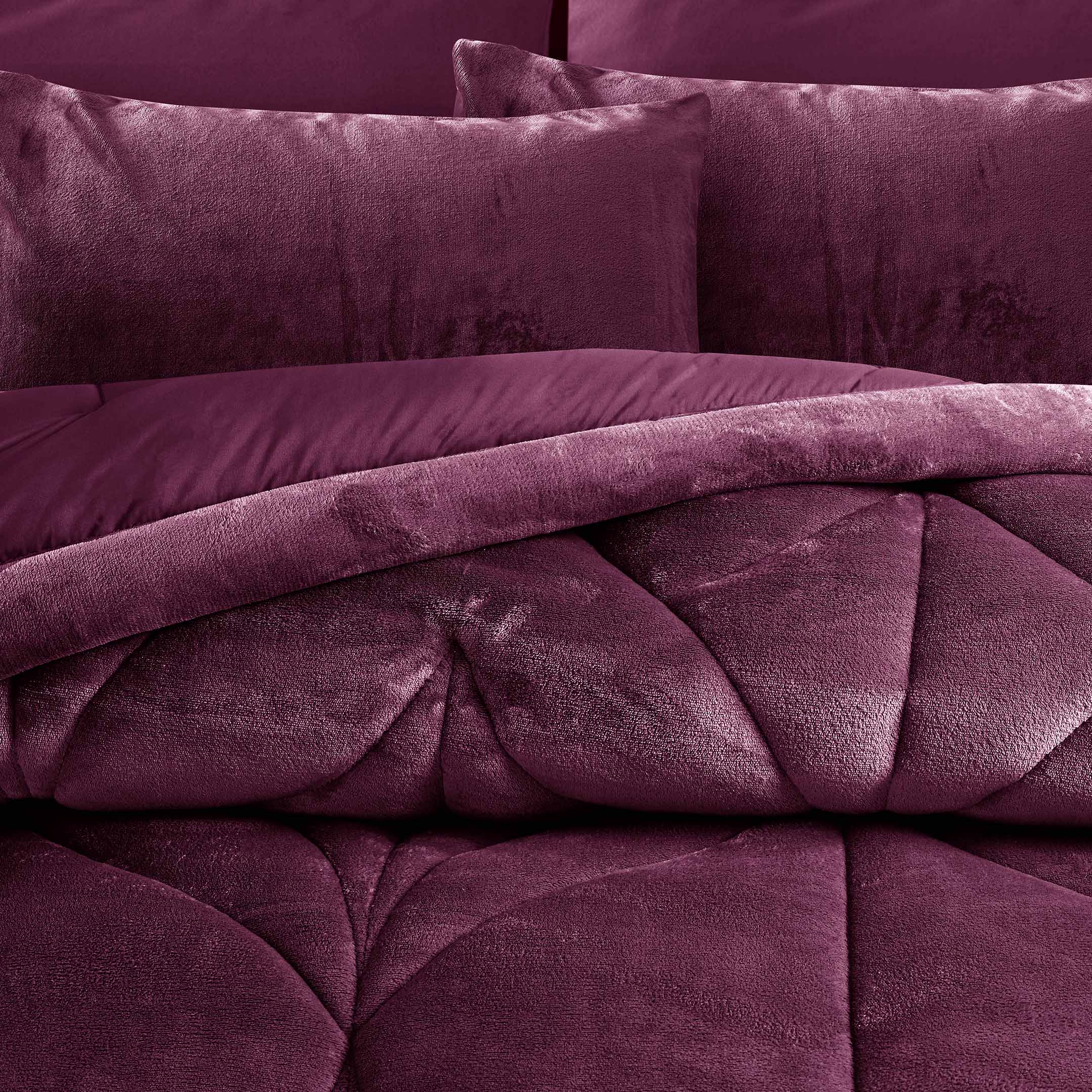 Diamond Puff Quilted 6pc Set-Plum