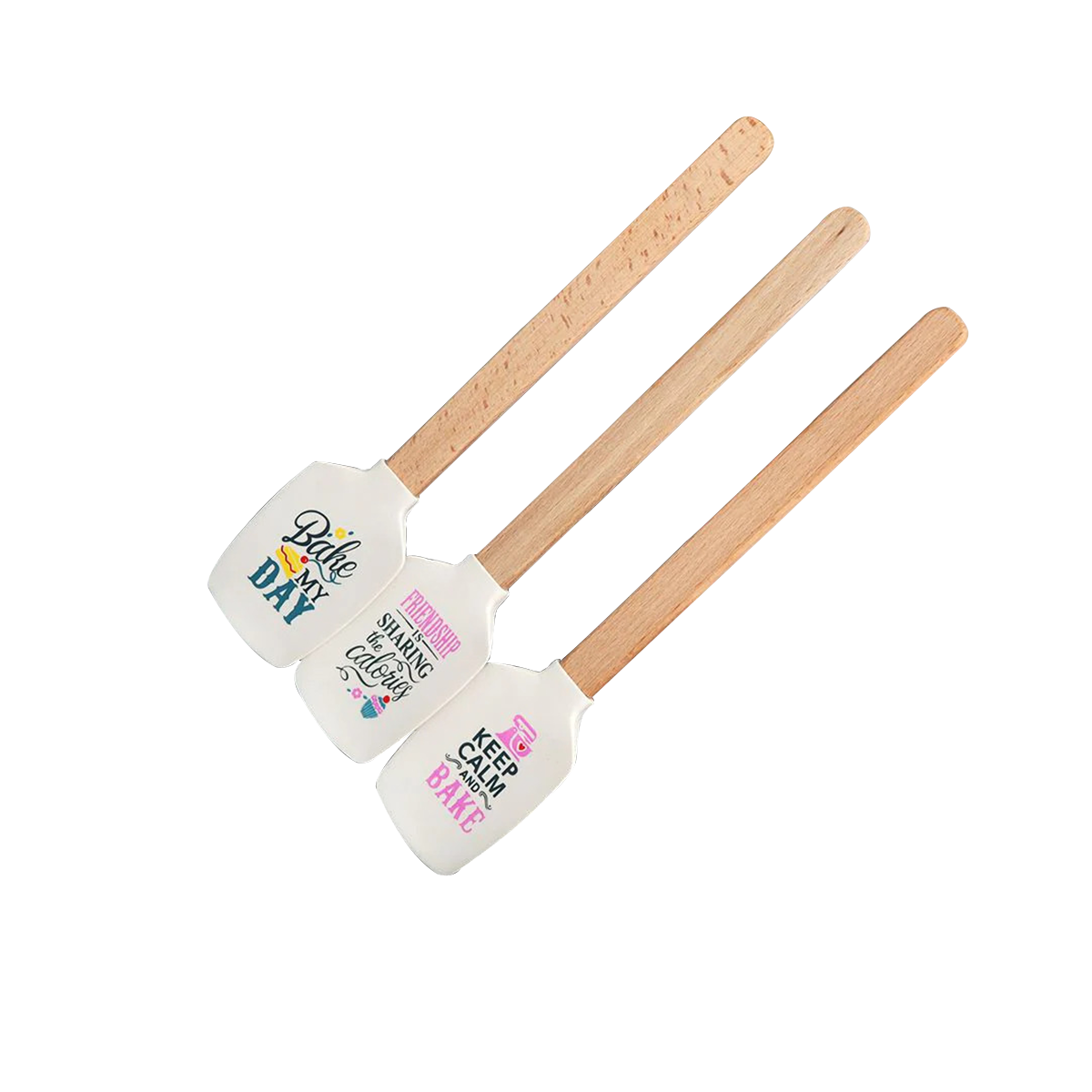 Bamboo Wood Silicone Spoonula